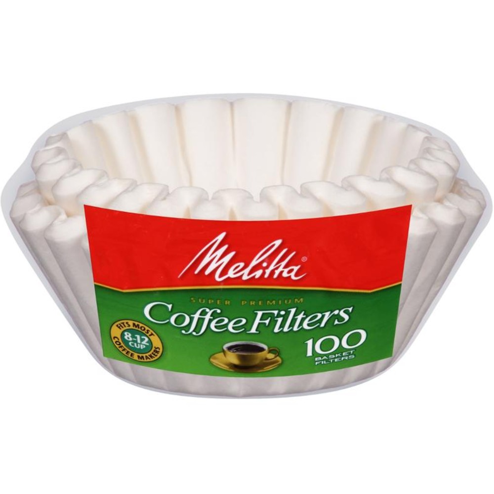 Melitta 62912 White Paper 4-6 Cups Basket Style Coffee Filters