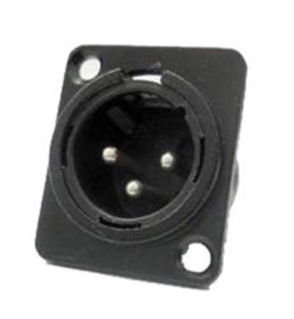 (12 PACK) PROCRAFT PXLRMP-B "D" Type Panel Mount XLRM Connector w/ Black Shell