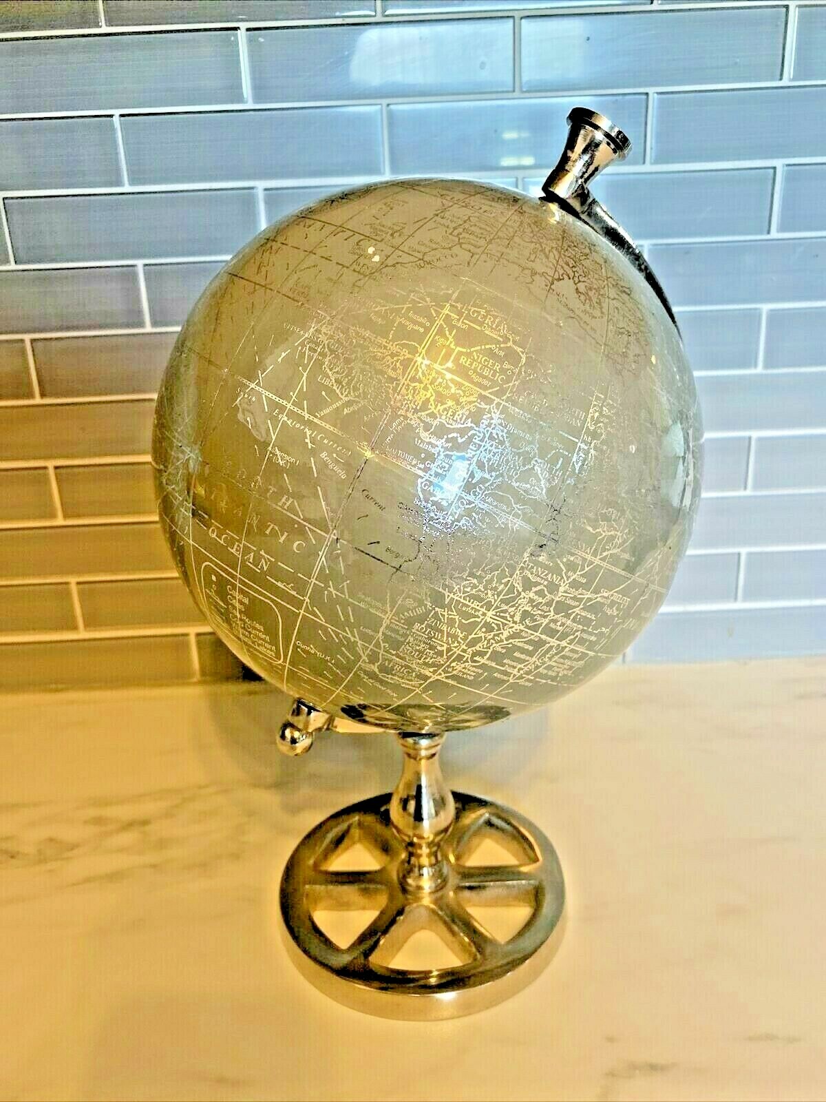 Globe Silver Color Swivel Stand Home Decor Accents Book Shelf