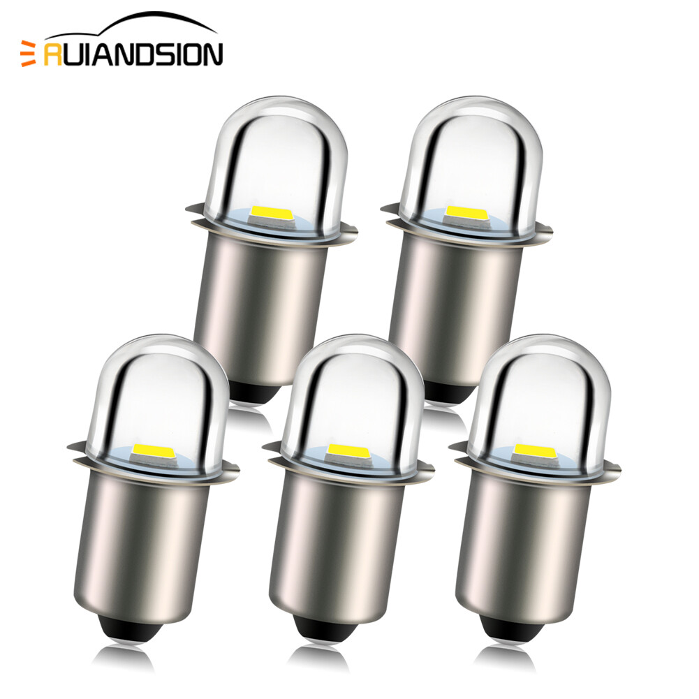 5PCS P13.5S Bayonet LED Bulb Flashlight PR2 Torch Light Lamp 3V 4.5V Warm/White