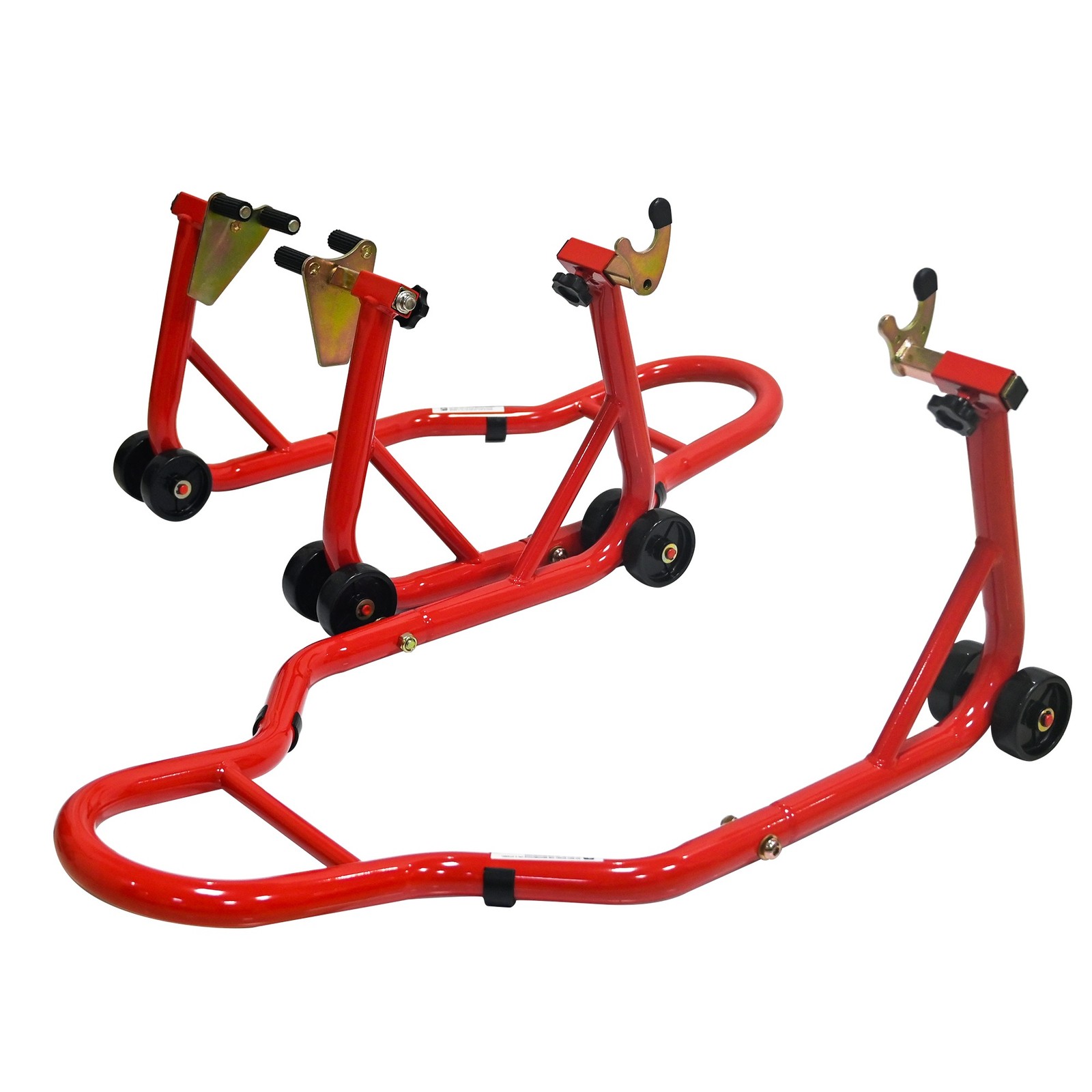 Heavy Duty Motorcycle Stand Lift 440lbs Front Rear Combo,U+K Fork Swingarm Spool