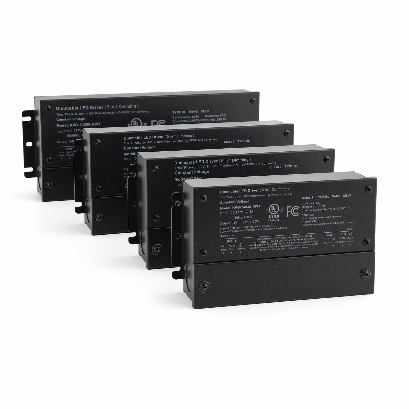 Dimmable LED Driver Power Supply AC 100-277V to DC 12V/24V for LED Light