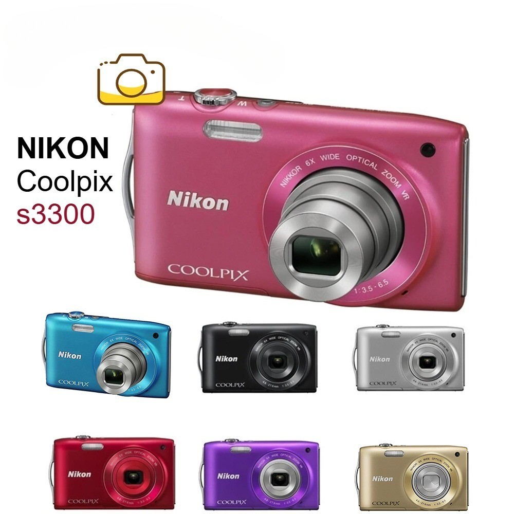 Nikon COOLPIX S3300 Digital Camera 6x Optical Zoom 16.0 MP Built-in Flash