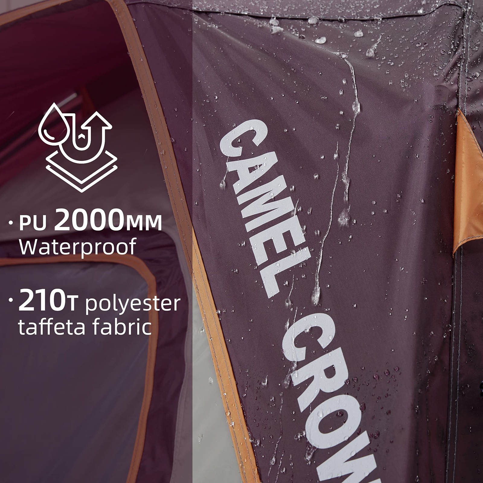 CAMEL CROWN Tents for Camping 4/8 Person Waterproof Quick Setup Folding Outdo...