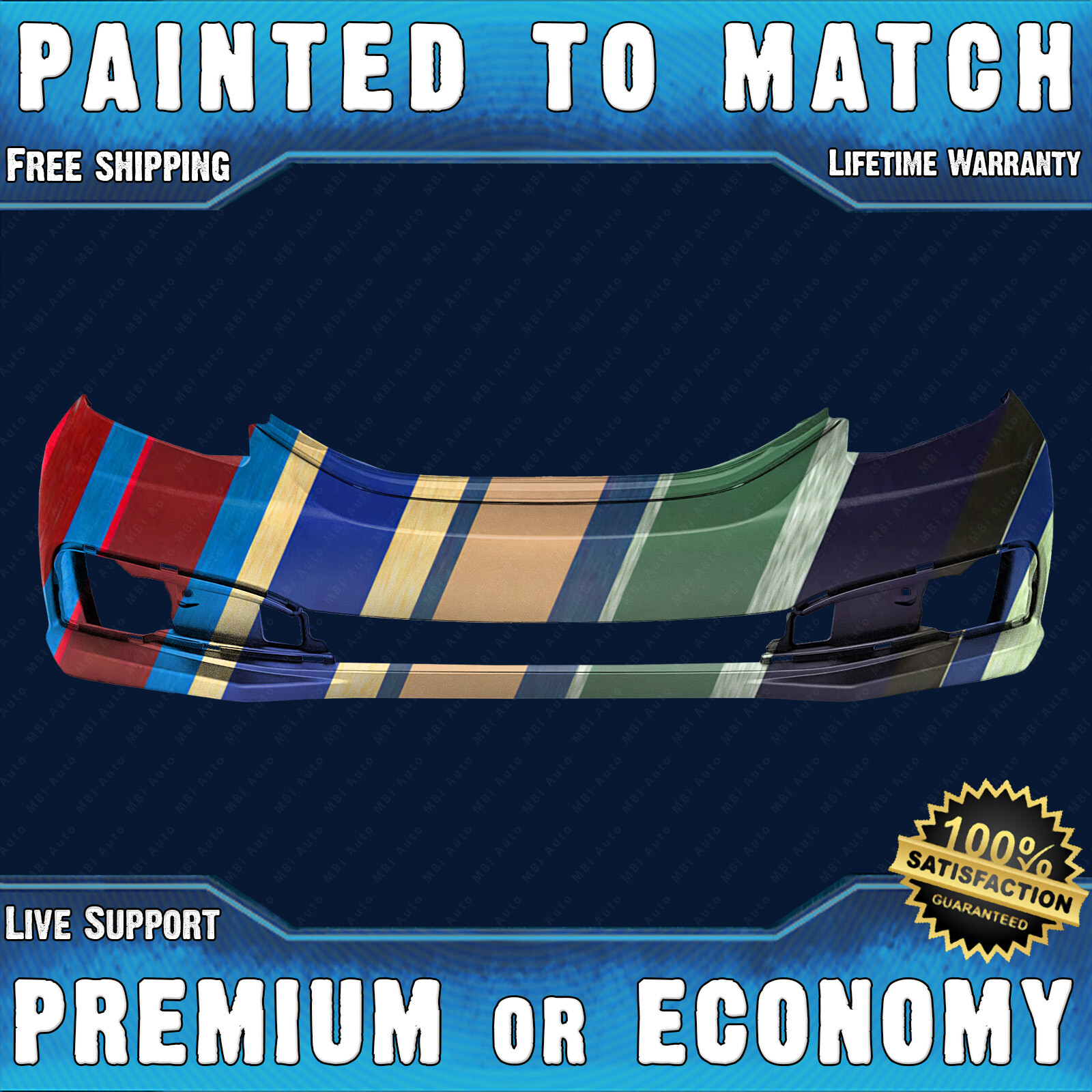 NEW Painted To Match Front Bumper Cover for 2013 2014 2015 Honda Civic Sedan 4dr