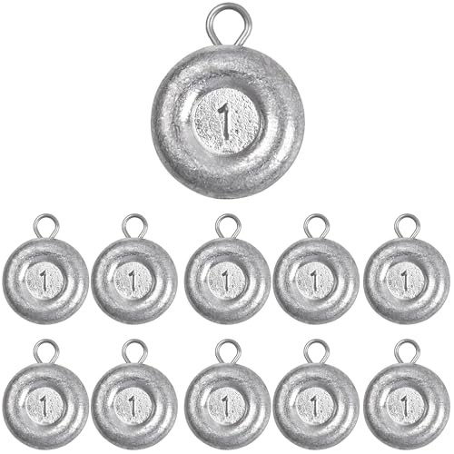 Disc Sinkers Fishing Weights Coin Weight Saltwater Fishing Weight 1oz - 10pcs