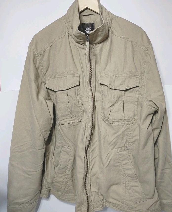 Timberland Field Jacket Men's XL 4 Pocket Zip Front Brown/Tan