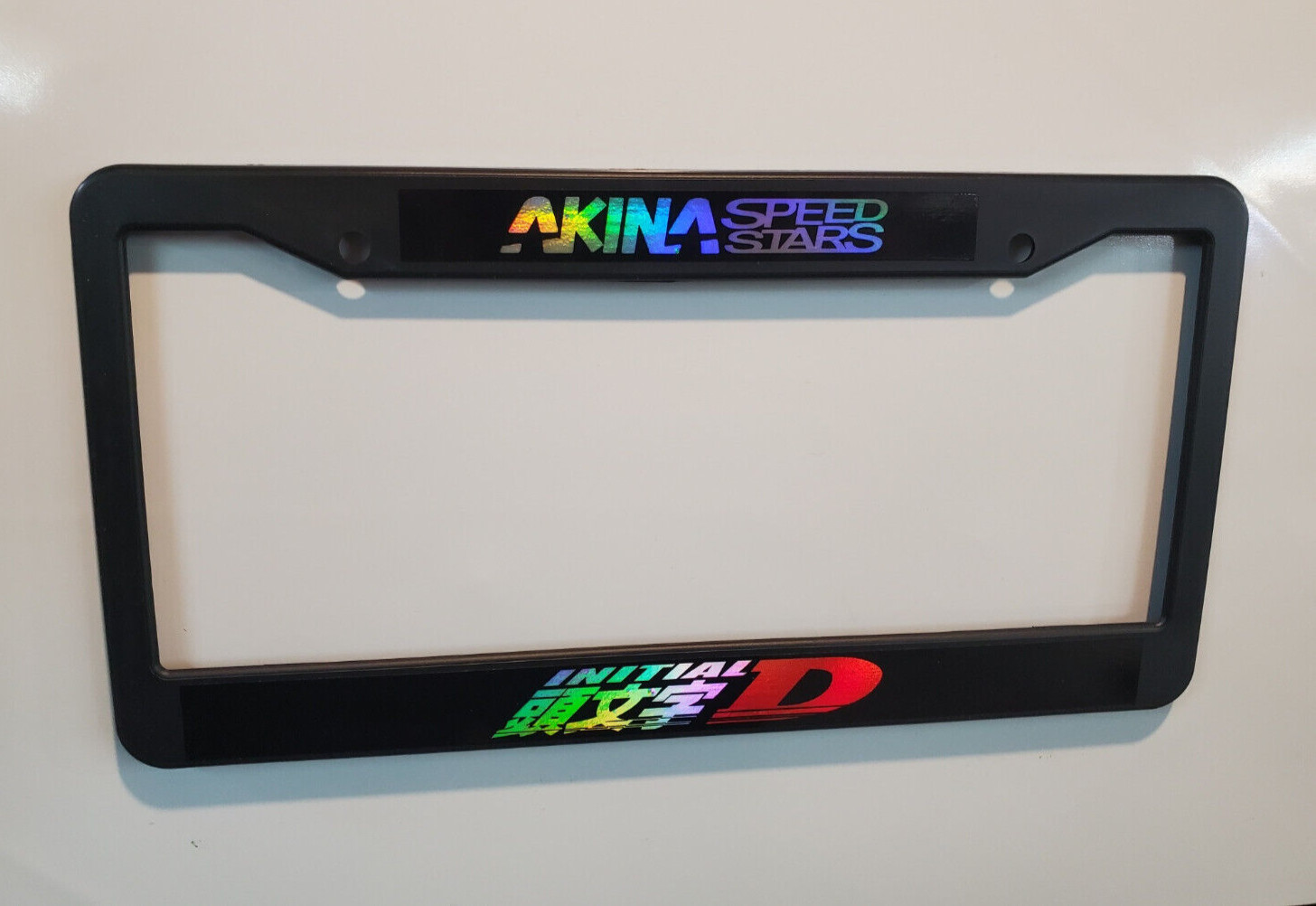 HOLOGRAM OIL SLICK AKINA SPEED STARS INITIAL D TOFU plastic License Plate Frame
