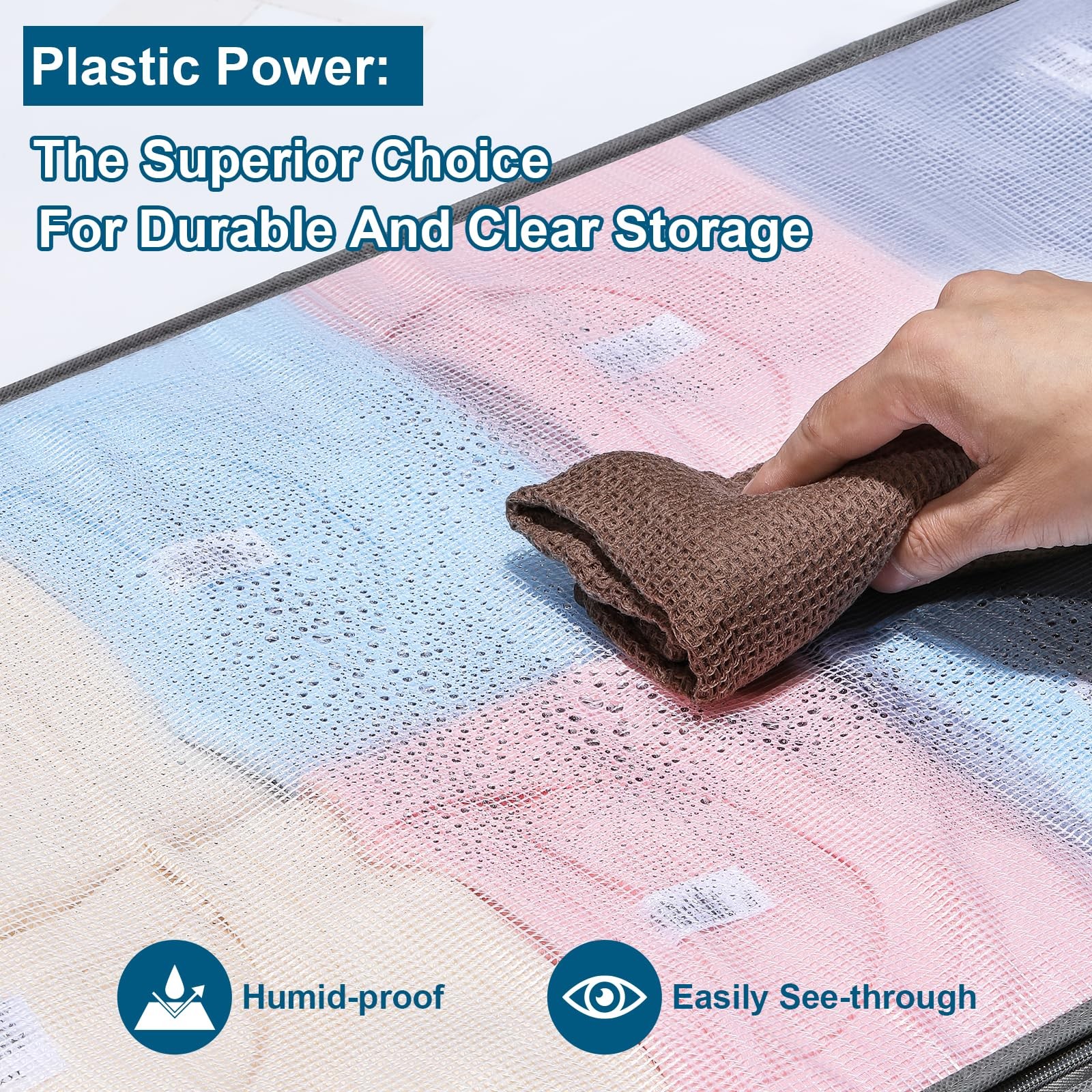 2 Pack Under Bed Storage Containers Bins, HumidProof Plastic Underbed Storage...