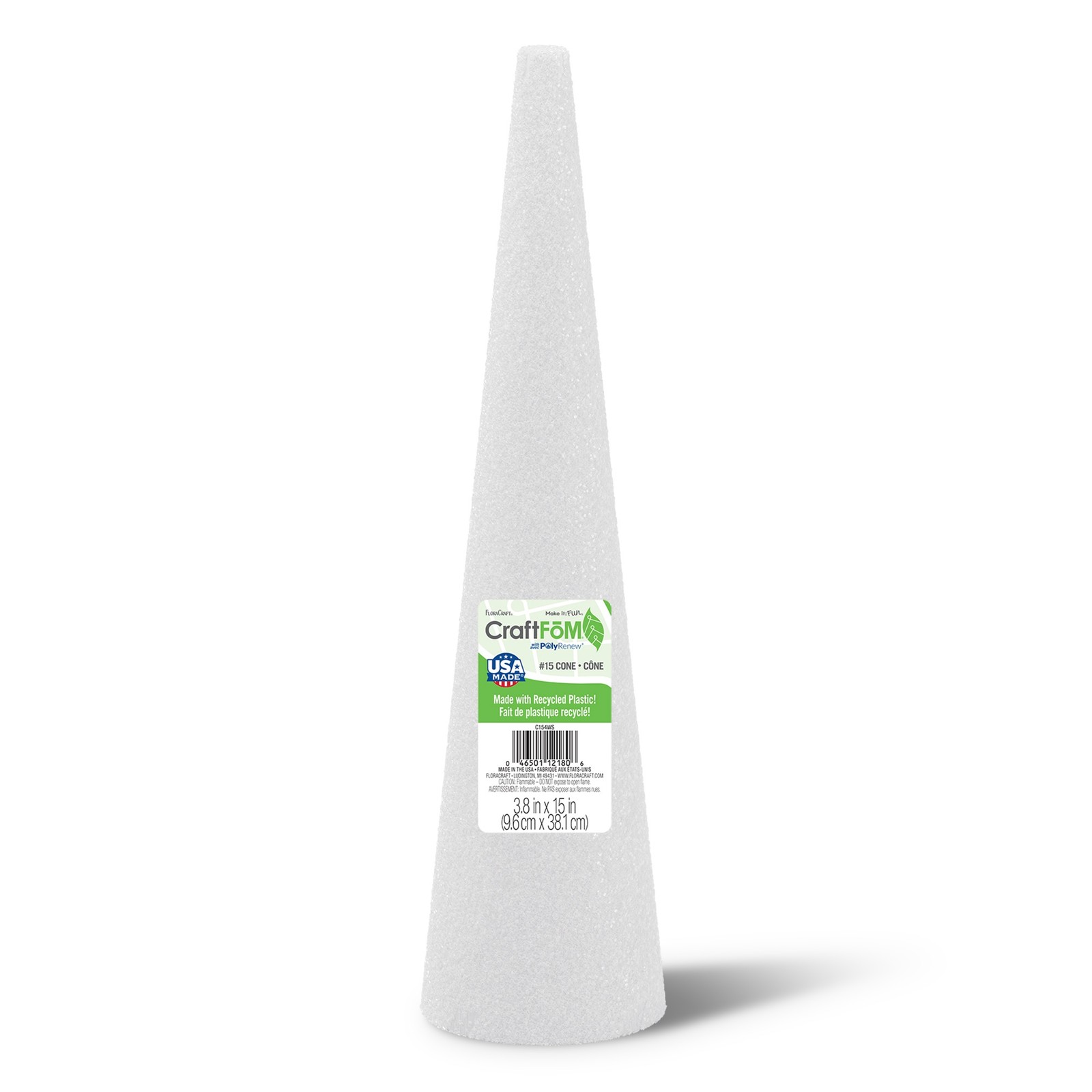 Styrofoam Cone 15"X4"