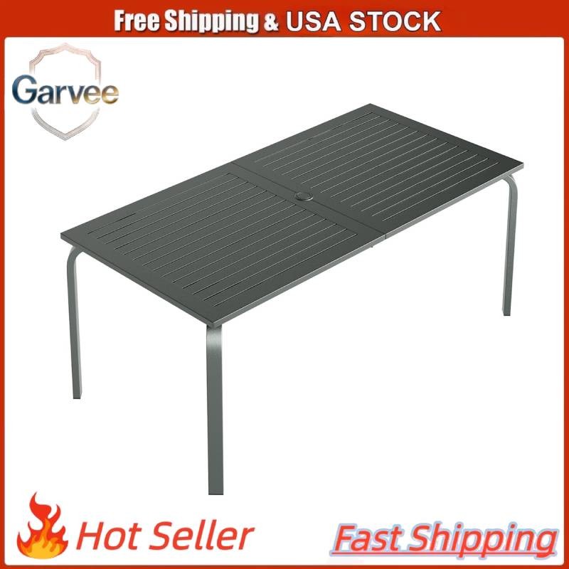 71" Aluminum Patio Table Umbrella Hole Weatherproof Rust Proof Outdoor Dining Ba
