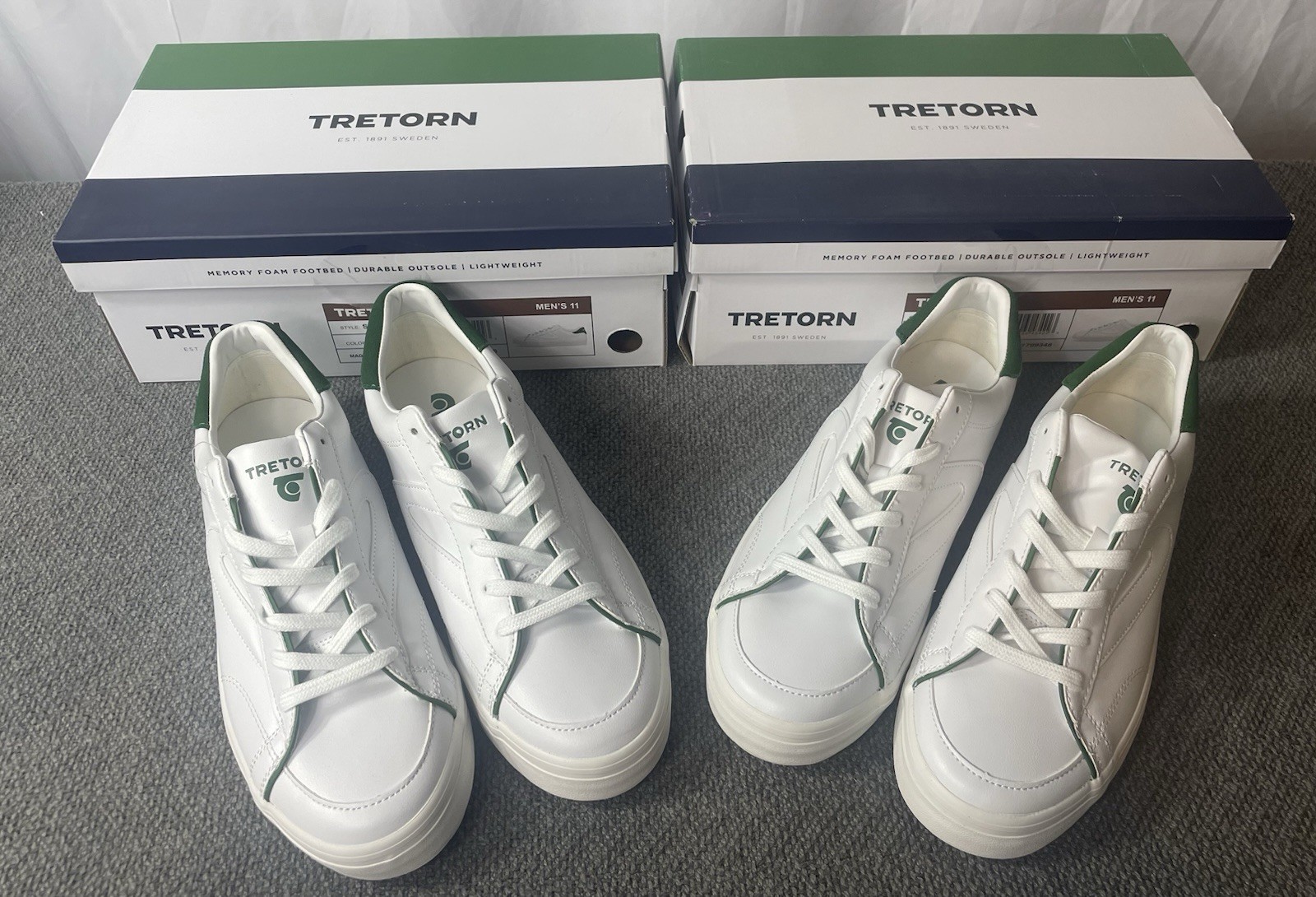 Tretorn Men's White Sneaker Lot of 2 Pick Size 10.5, 11, 12 OR 13 New w/o Box