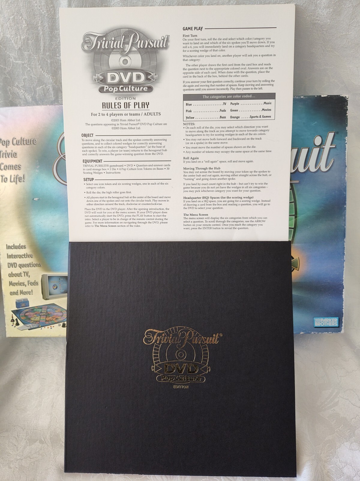 Trivial Pursuit DVD Pop Culture Game Board & Instructions Very Nice Replacement
