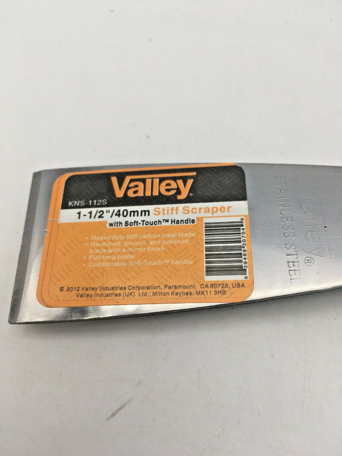 1 1/2” Stiff Scraper Putty Knife Soft-Touch Plastic Handle