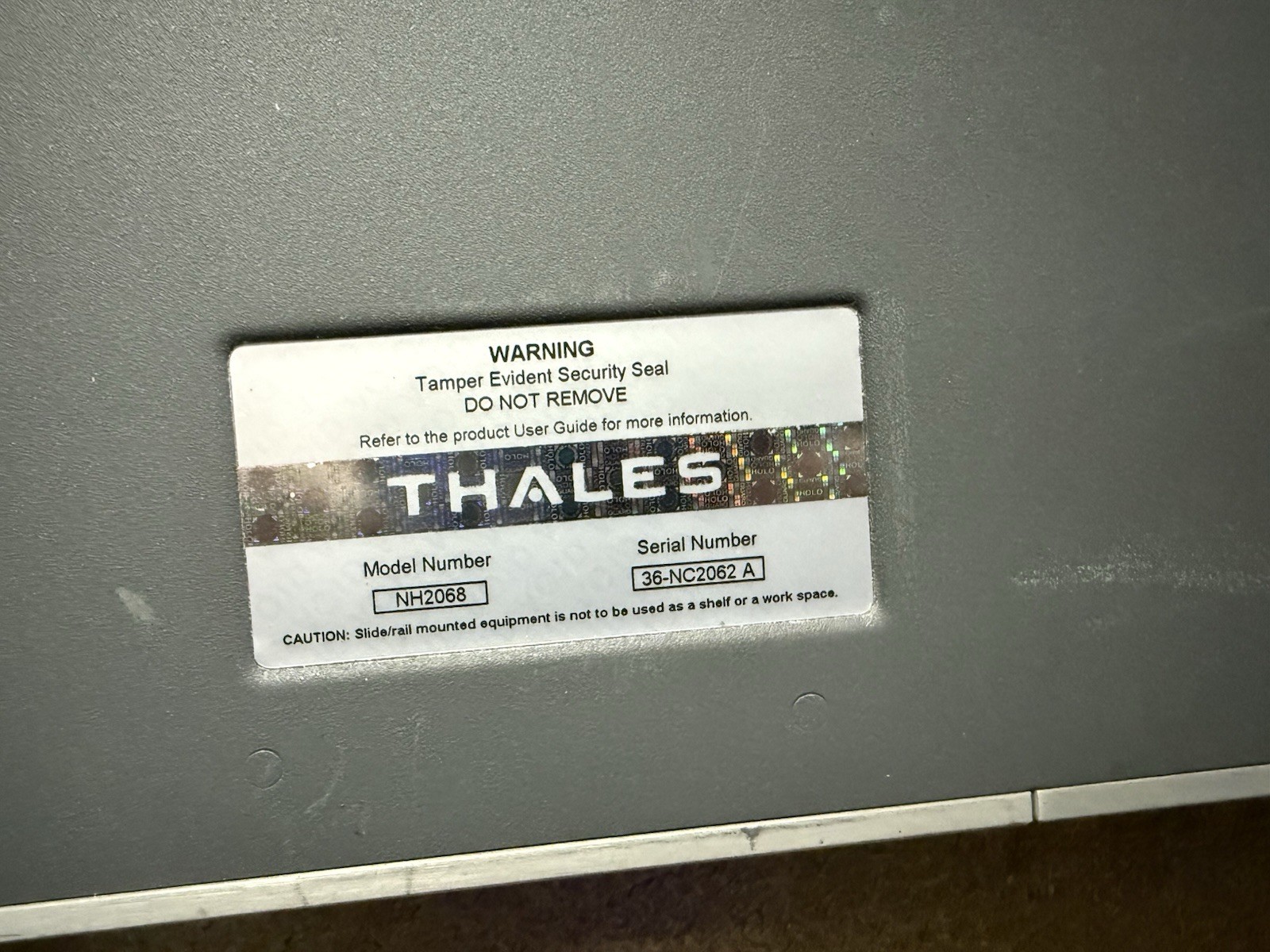 Thales nCipher nShield Connect 6000+ NH2068 Security Appliance w/ Rack Mount