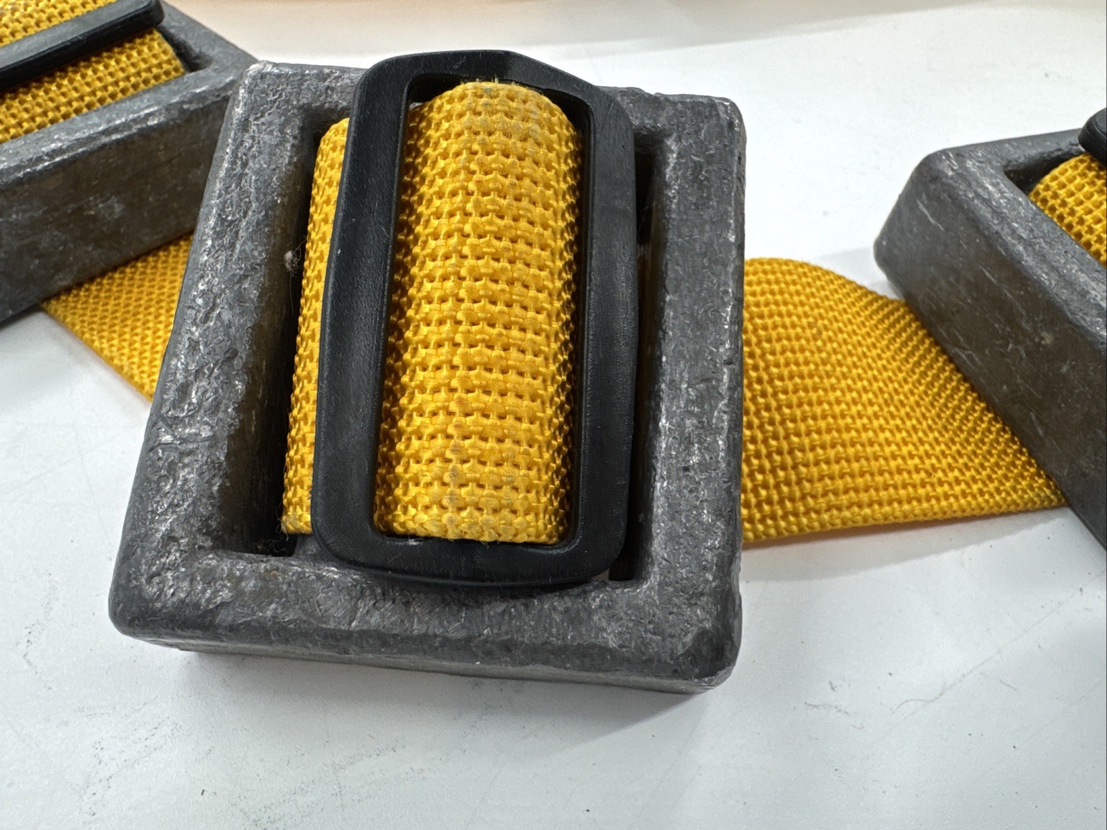 Vintage Diving Belt With 3 Lead Weights Quick Release Buckle Yellow Scuba Dive
