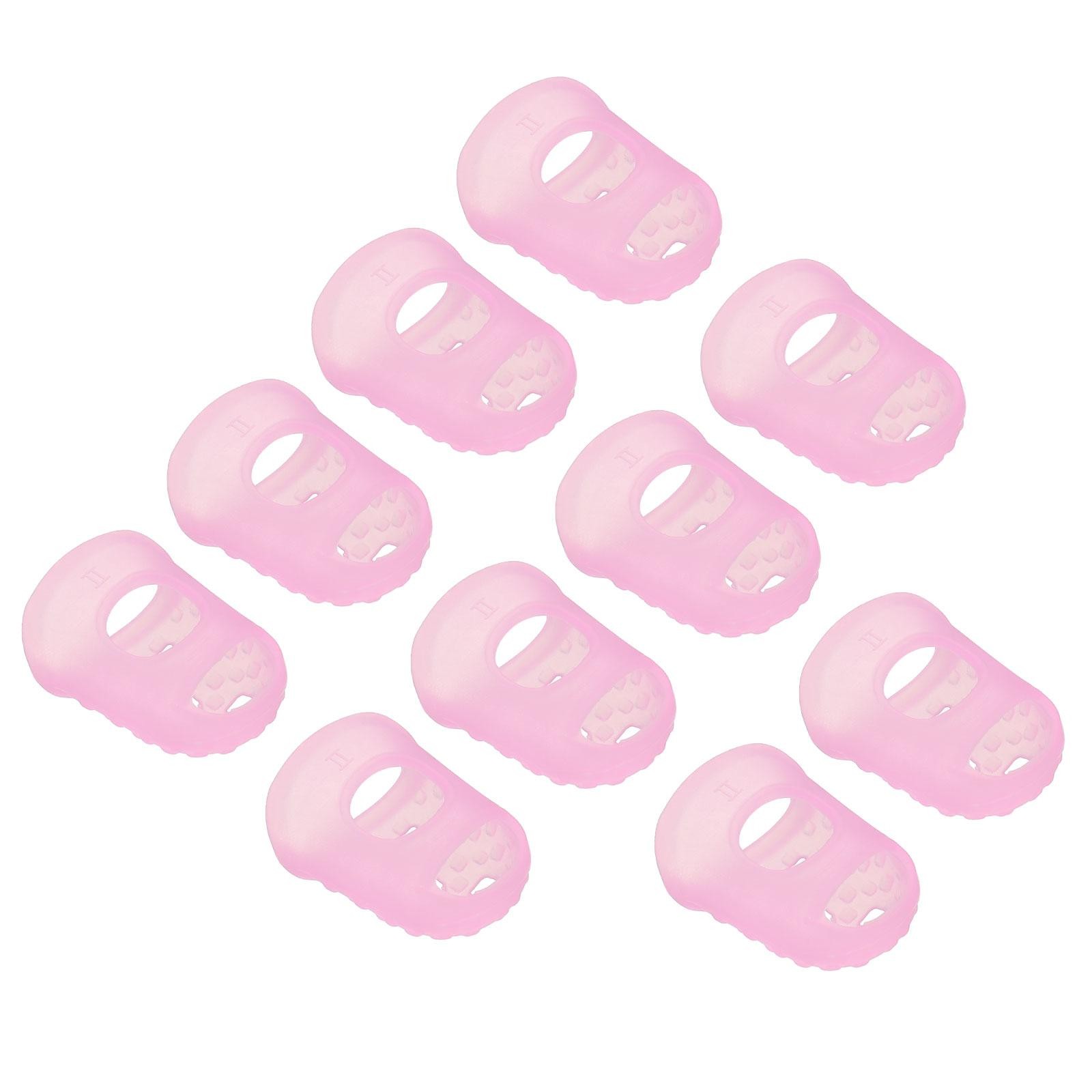 Finger Tips Anti Slip Fingertip, 10 Pack 28mm Silicone Finger Guard, Pink