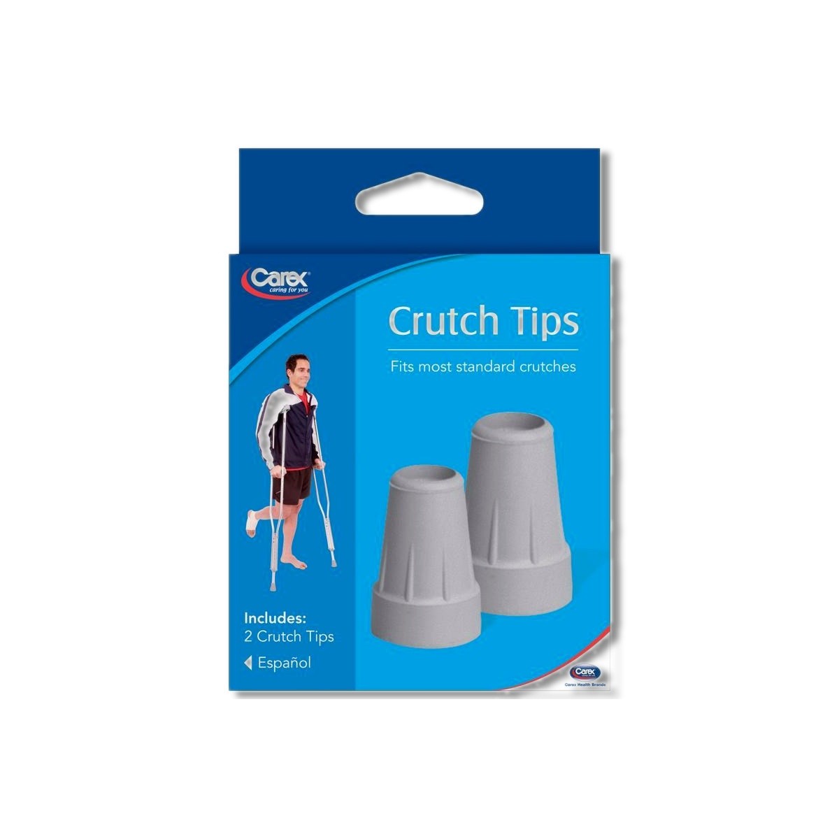 Carex Gray Crutch Tips Rubber/Stainless Steel 7/8 in FGA71600 0000