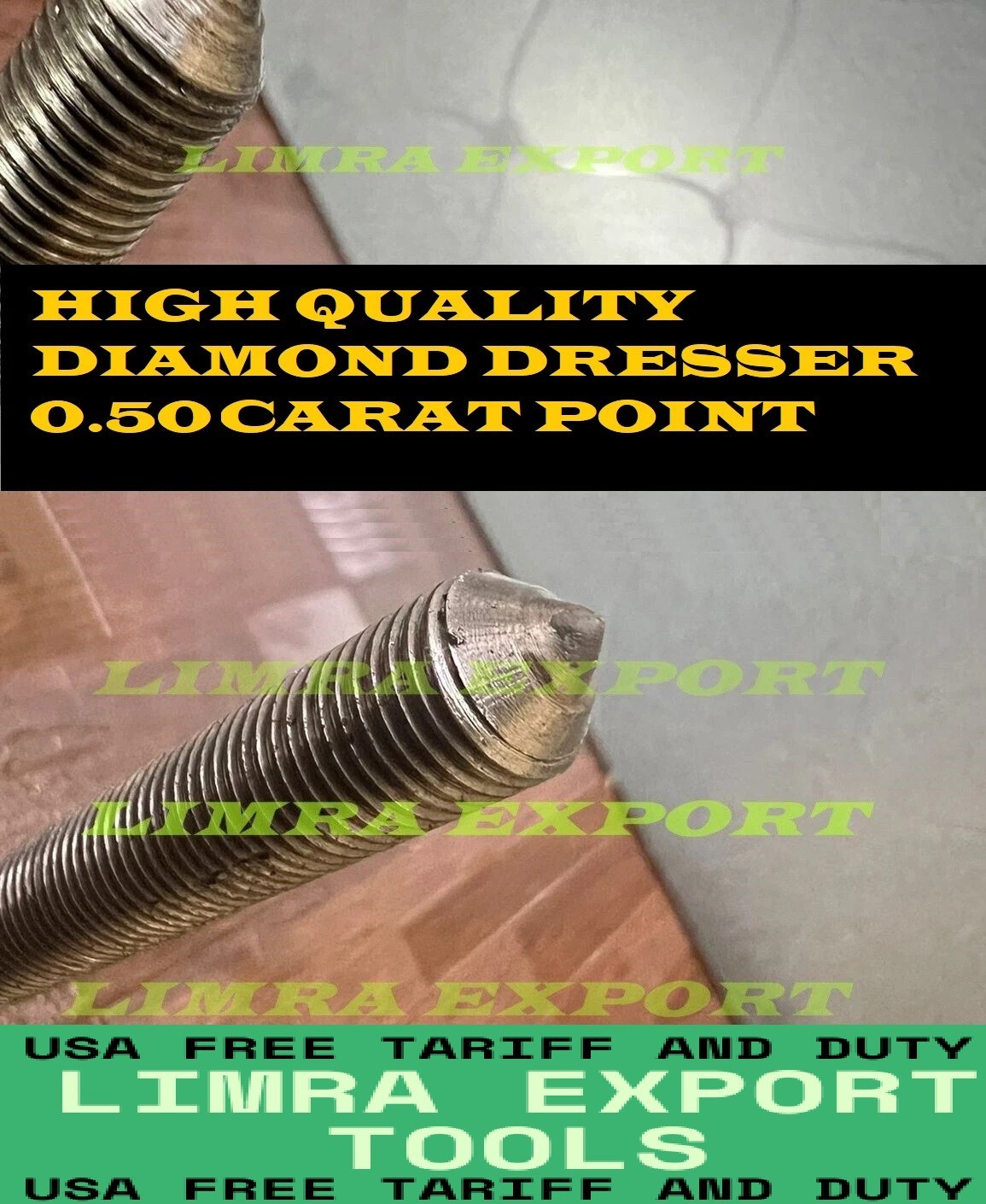 Diamond Dresser 3/8" x 2-3/4" 24 UNF Thread Fits Sioux Valve Seat Grinder 1715A