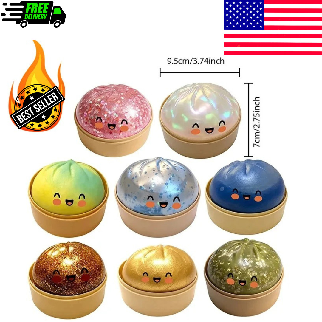 Below Mystery Squishy Bun Dumpling RARE GLITTER Limited Edition