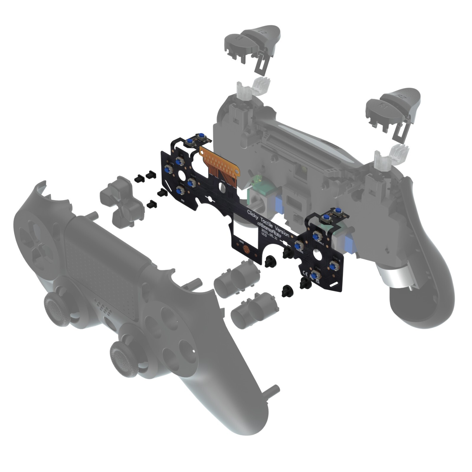 eXtremeRate Tactile Clicky Kit for PS4 Controller Shoulder Face Dpad Buttons