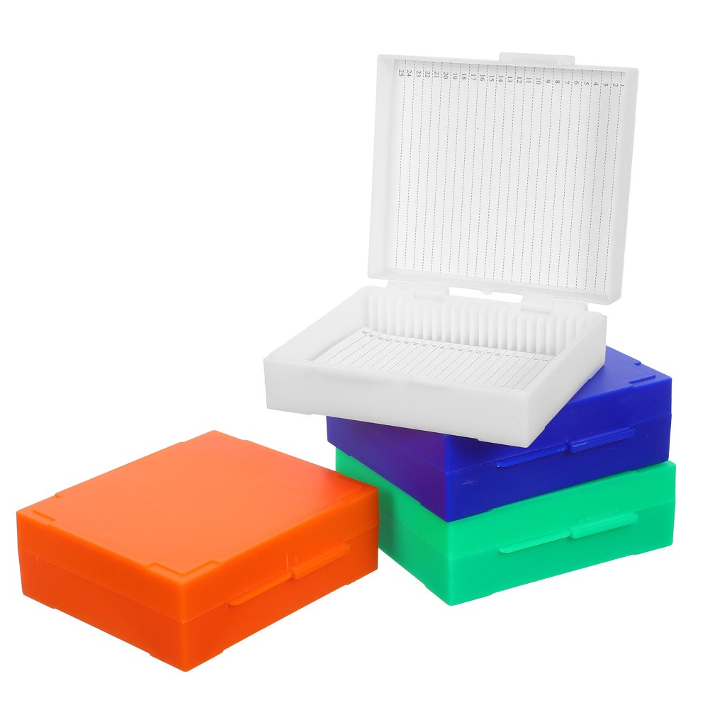 4 Pcs Microscope Slide Case Accessories Storage Plastic Container