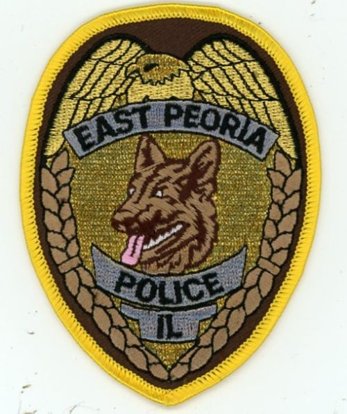 ILLINOIS IL EAST PEORIA POLICE K-9 NICE 3 7/8" TALL SHOULDER PATCH SHERIFF