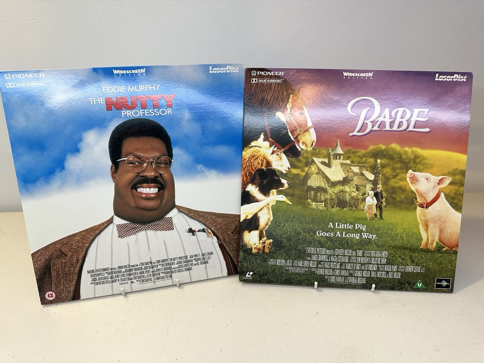 2x 90s Film Laserdisc Movies - BABE / NUTTY PROFESSOR - Both PAL - VGC