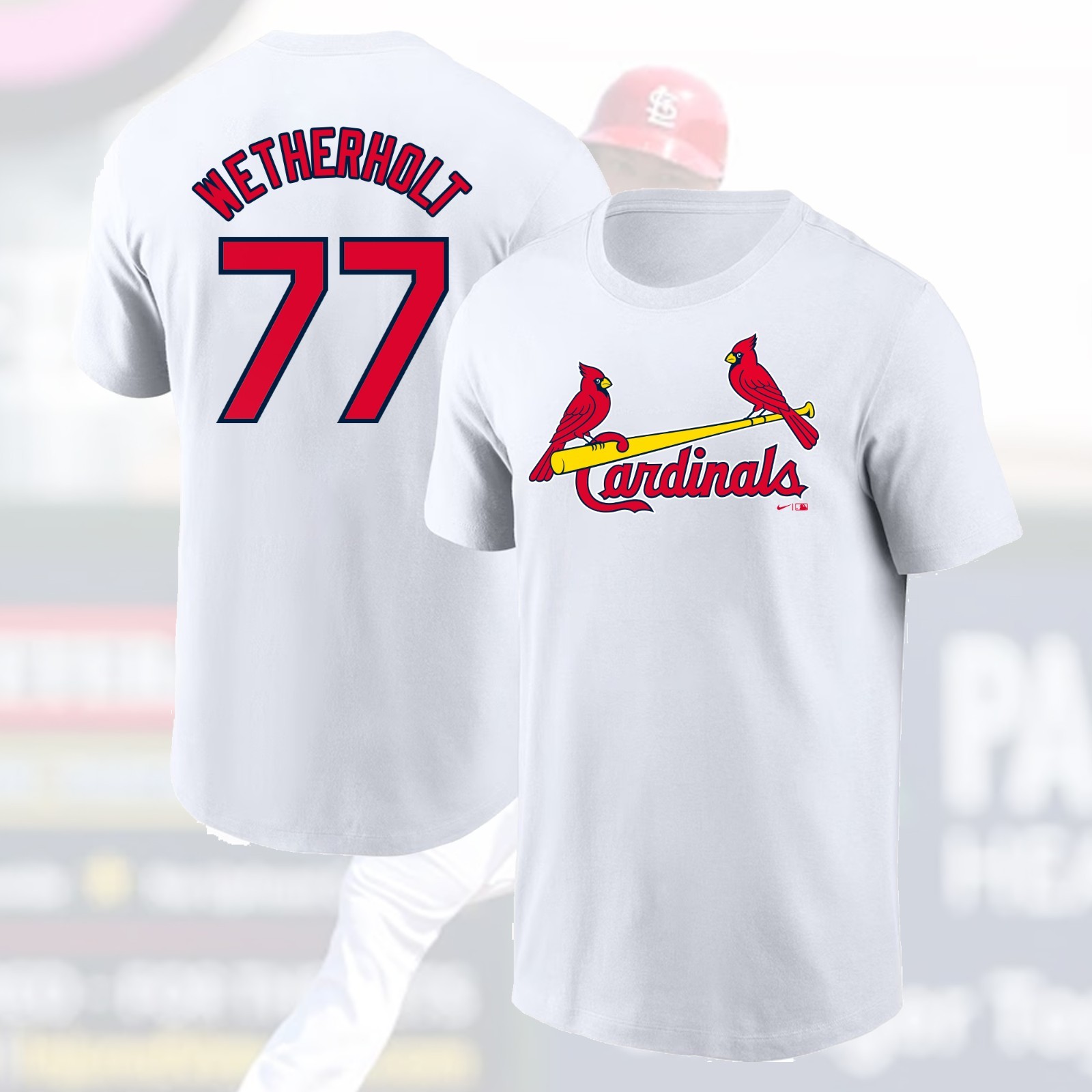 HOT - JJ Wetherholt #77 St. Louis Cardinals 2026 Player Name & Number Fan Look