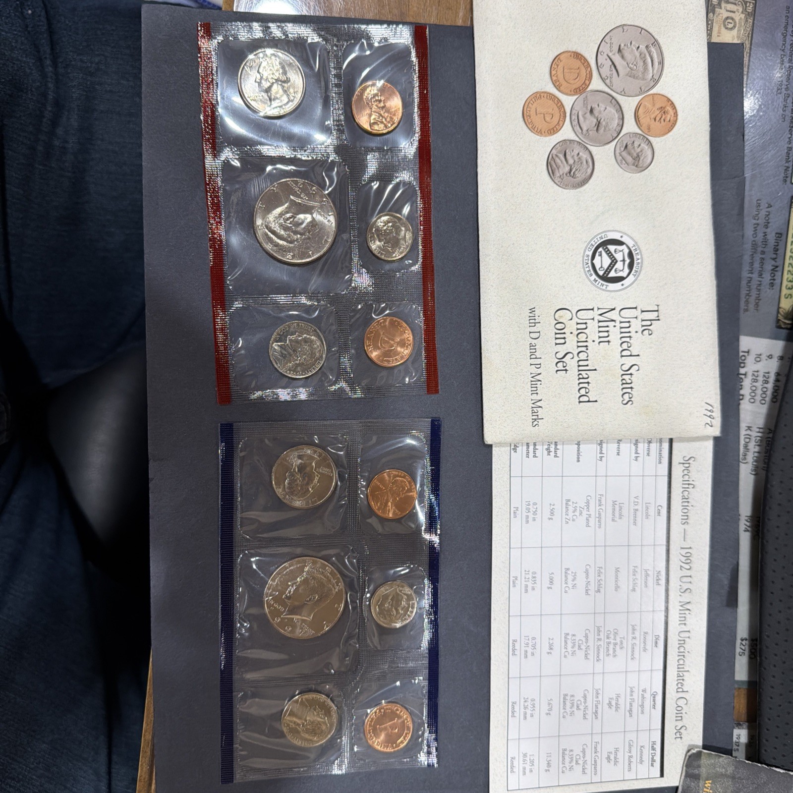 1992 US Mint 10 Coin Uncirculated Set Complete Philadelphia & Denver OGP & COA