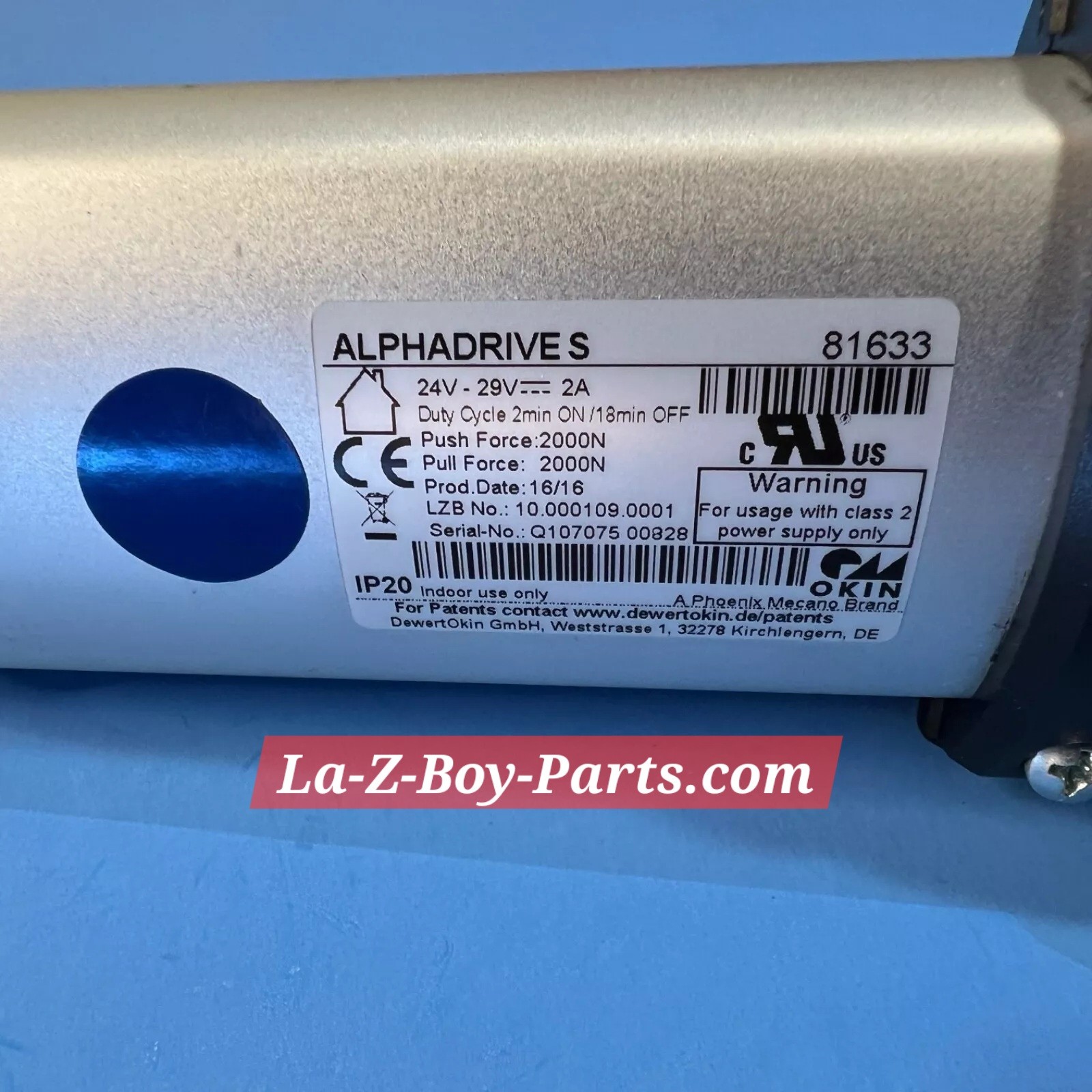 GENUINE 10.000109.0001 La-Z-Boy Okin 81633 Motor Actuator Alphadrive 83706 Lazy