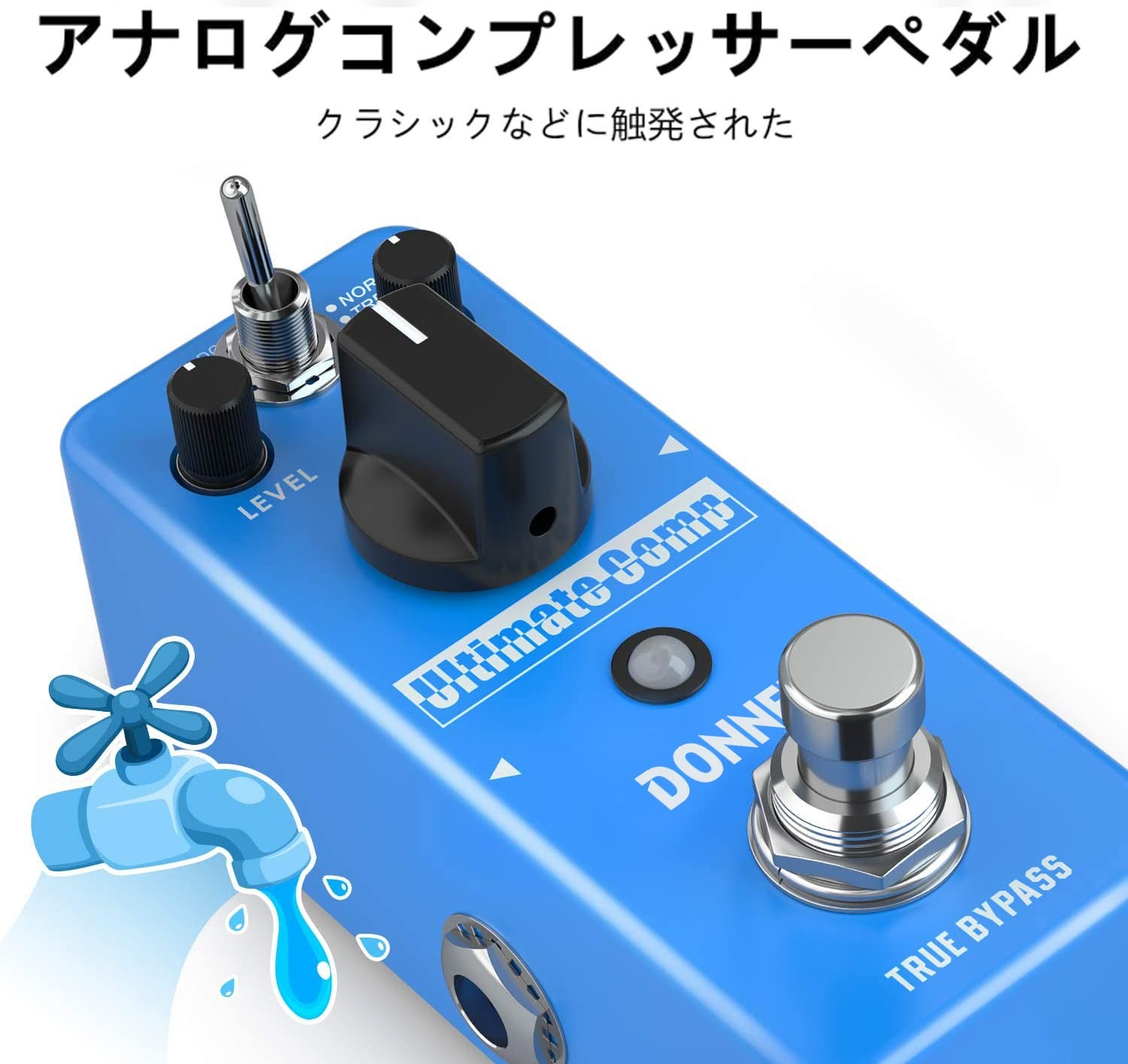 Donner Compressor Effect Pedal for Guitar, Reduces Excessive Input Signals and P
