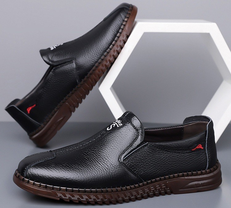 1980 Cow Leather Men's Casual Shoes Black Choose Size And Tell Seller
