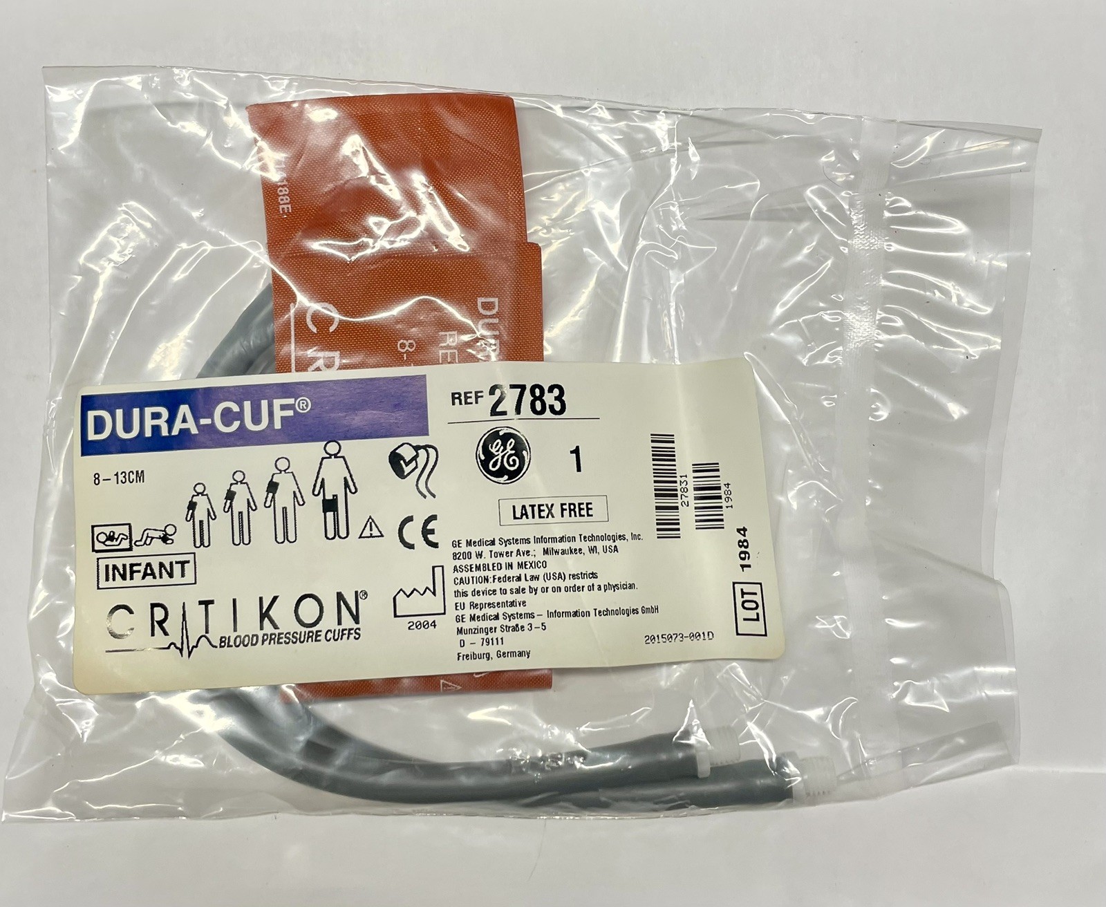 GE Critikon Dura-Cuf 2783 Infant Blood Pressure Cuff 8-13 cm Latex Free