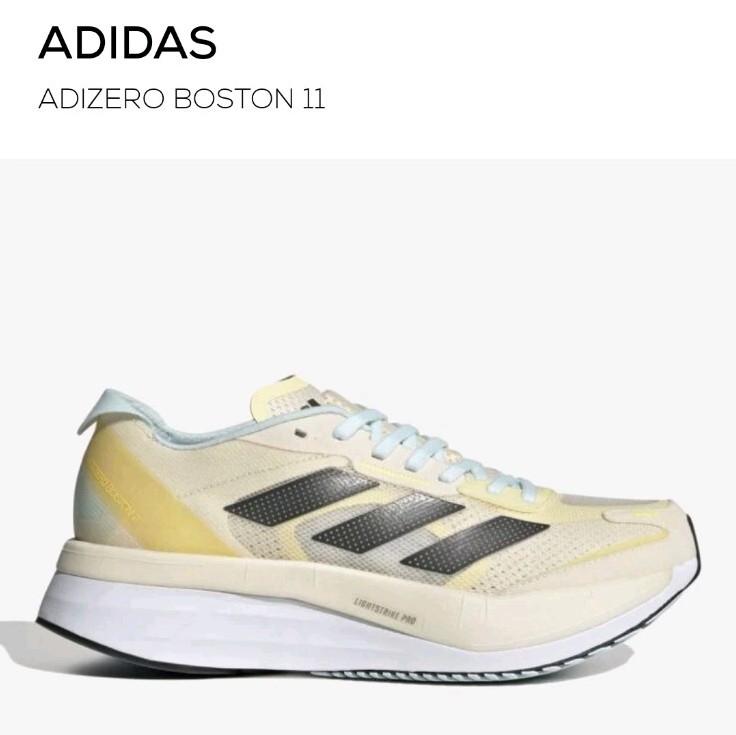 Adidas Adizero Boston 11 GX665 Women's Running Shoes Beige Jogging Training