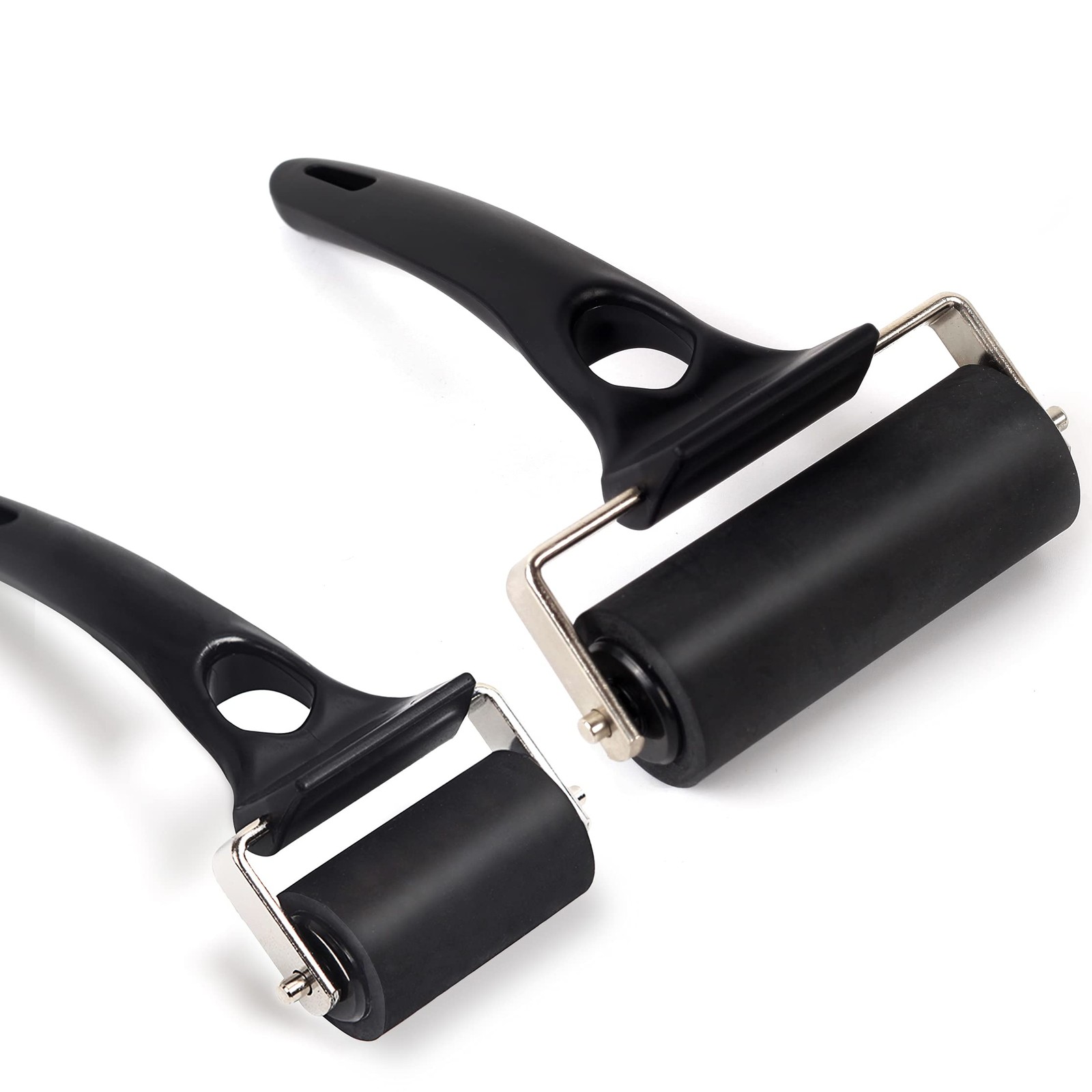 Rubber Roller Brayer for Crafting 2 Pack 2" and 3 1/7" Ink Roller Tool
