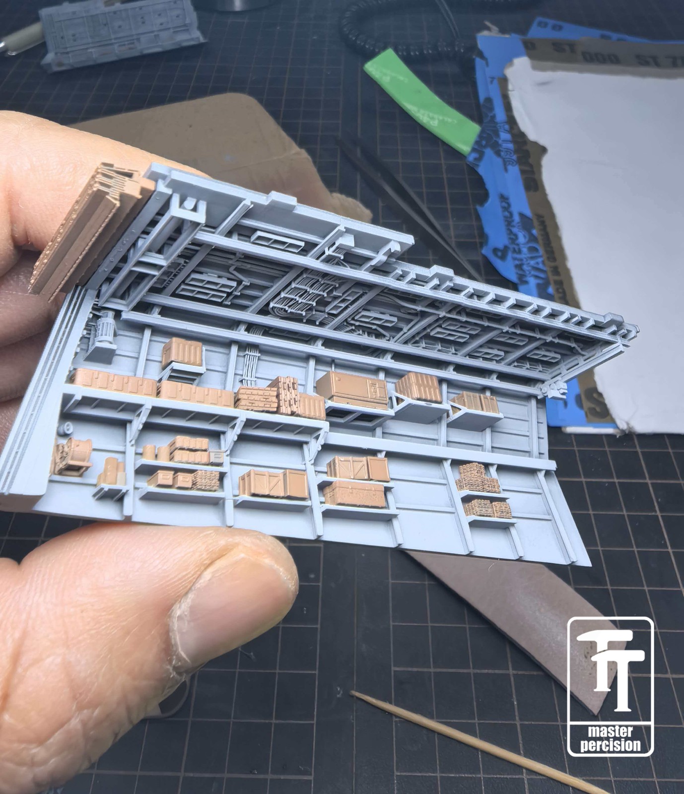 WULA PF2000256 1/200 NAVY HELICOPTERHANGER CARGO STORAGE SET A 3D Print （64pcs）