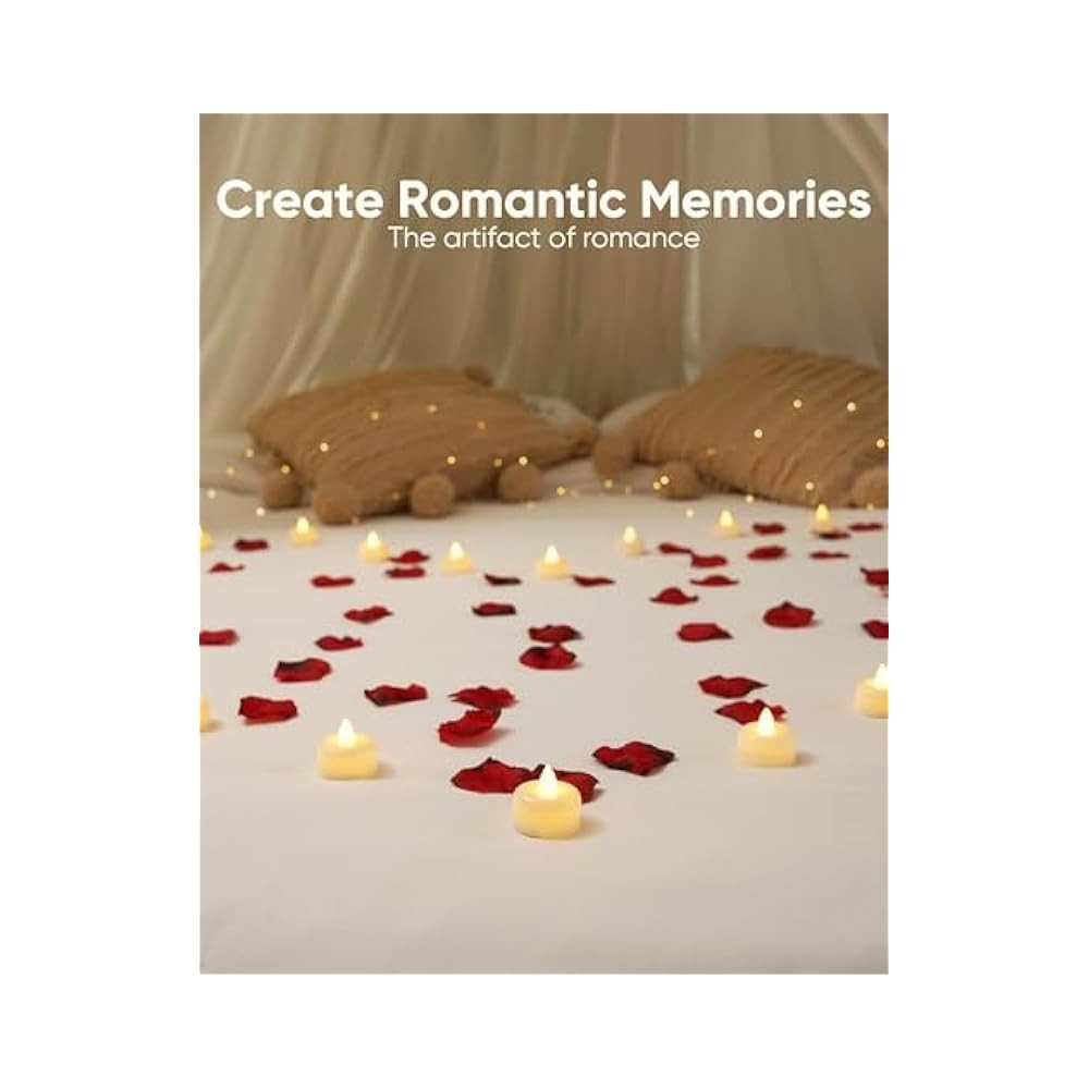 Warm White LED Candles, 12 Pack, Battery Powered, Windproof & Realistic Flame