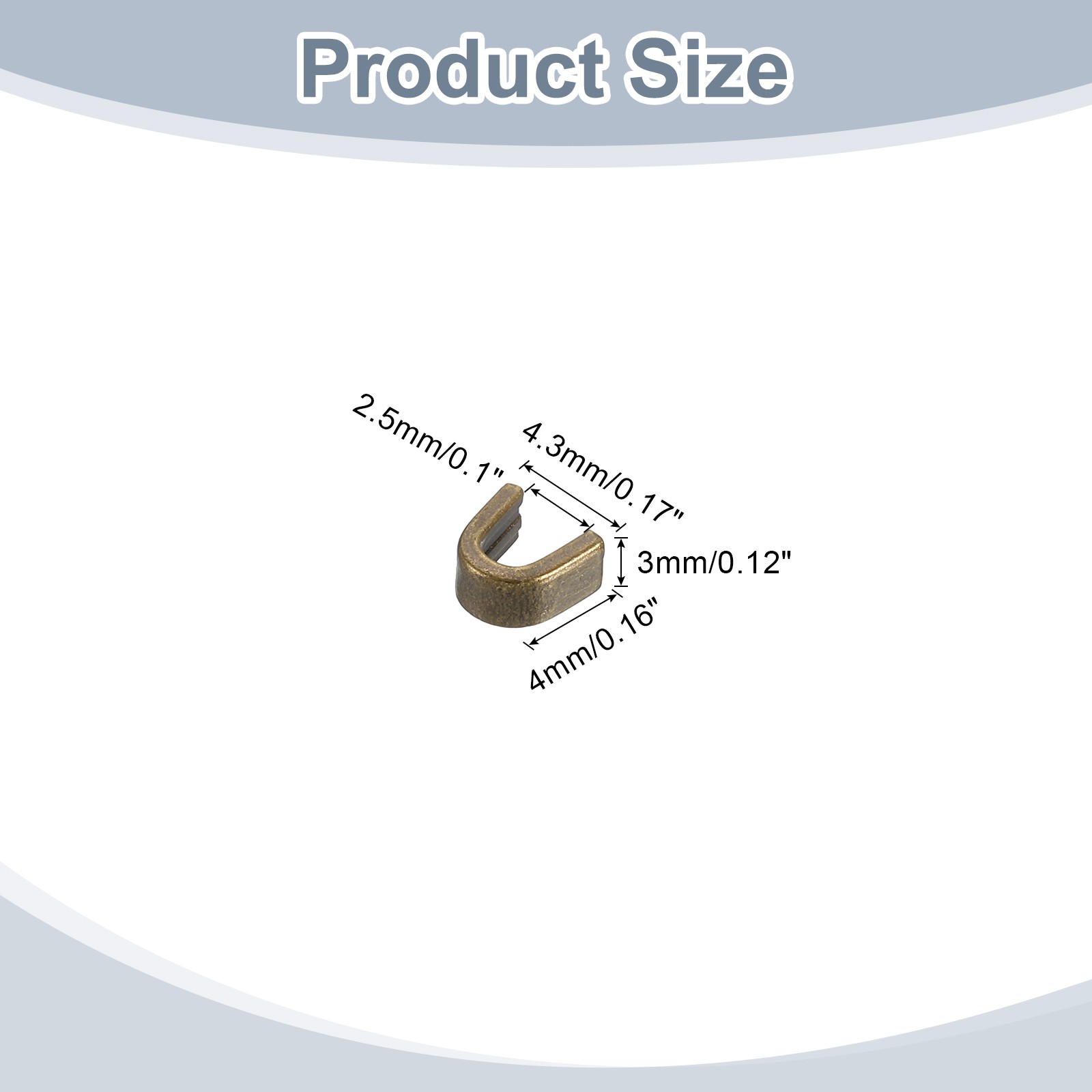 80Pcs #5 U Shape Top Stopper Closed-end Zipper Slider, Bronze