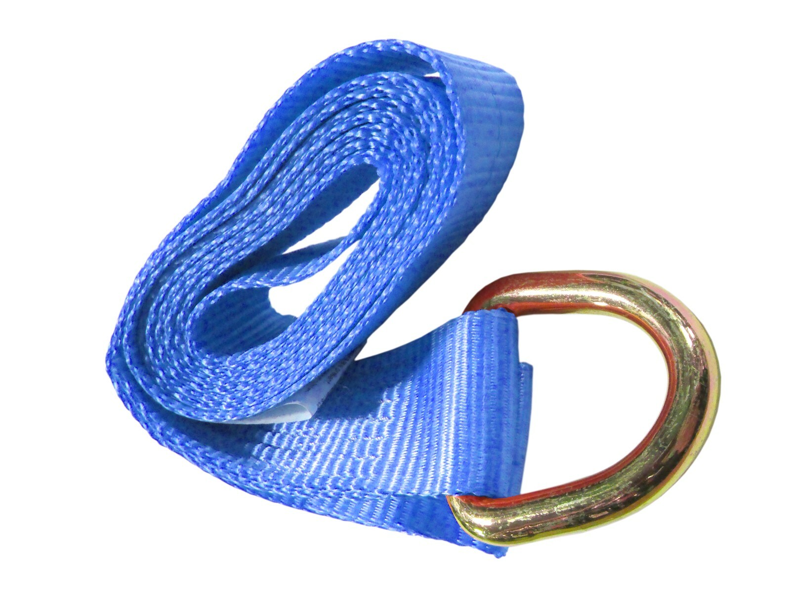 8 ft Blue Lasso Strap with Ring for Tire Wheel Tie Down Cinch 2" Wide Poly