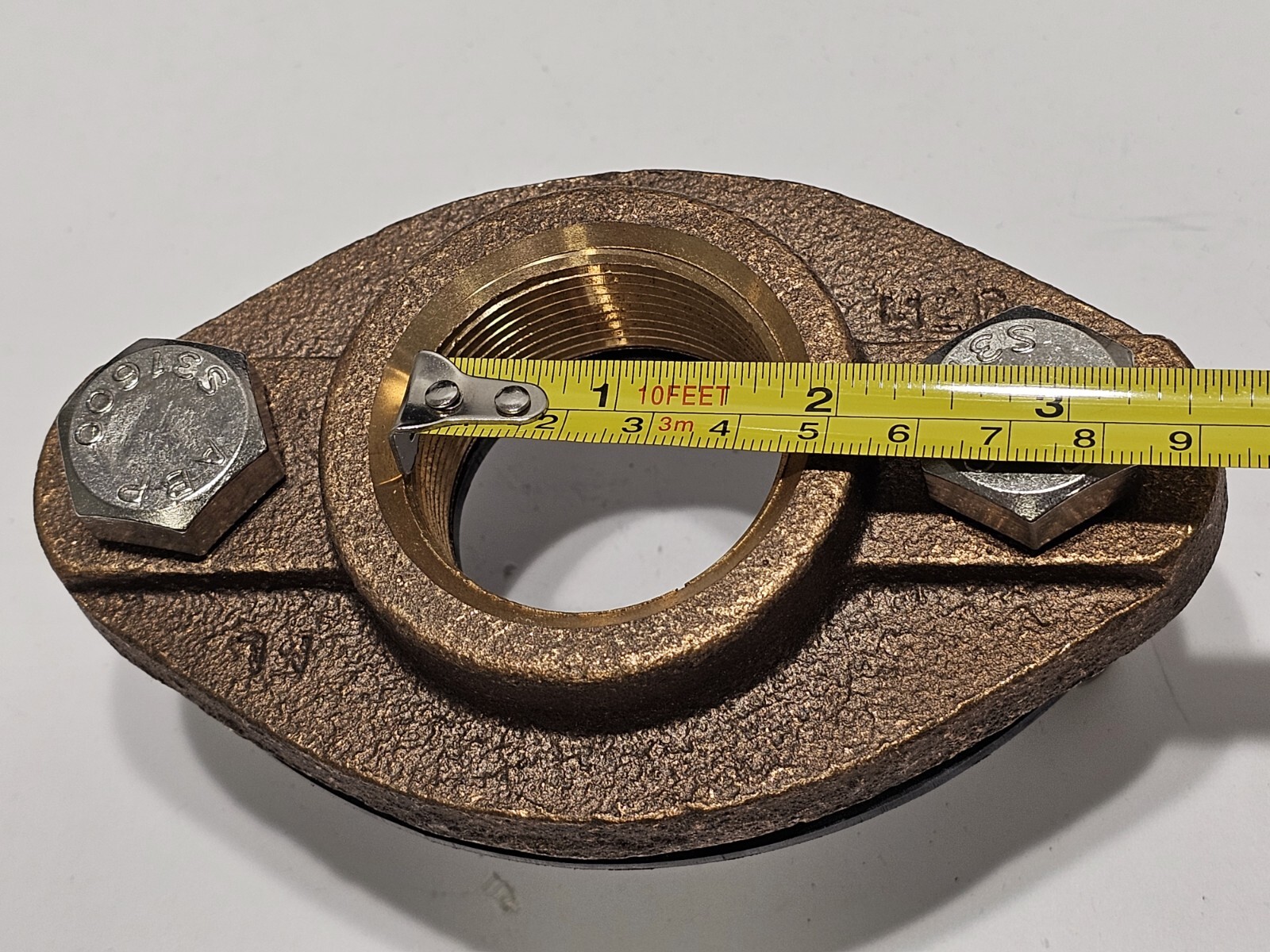 1-3/4" LEAD -FREE BRASS METER FLANGE CONNECTION 2PCS