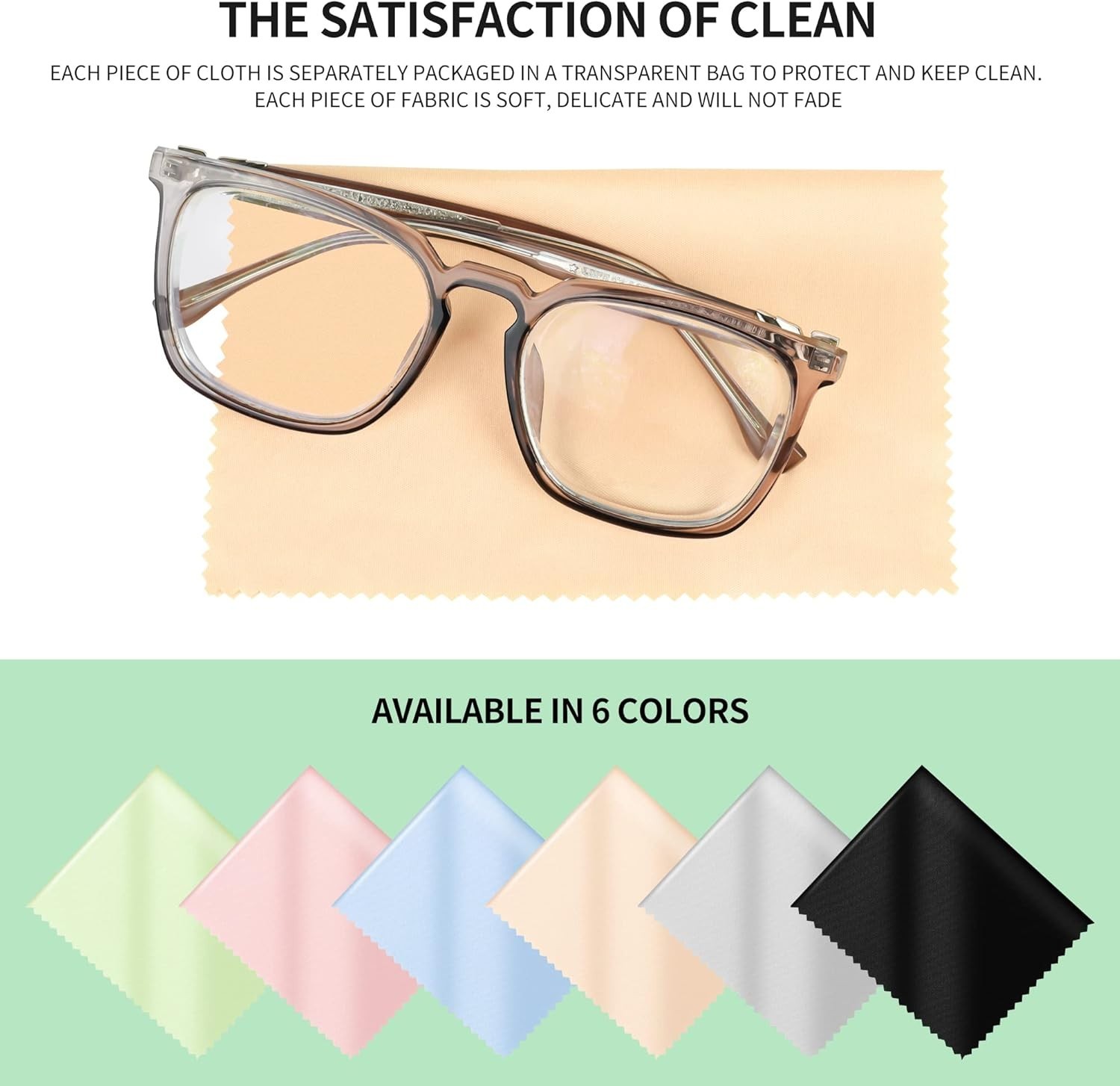 18 Pack Multicolor Microfiber Cleaning Cloths, 7" x 6" - Perfect for All Devices