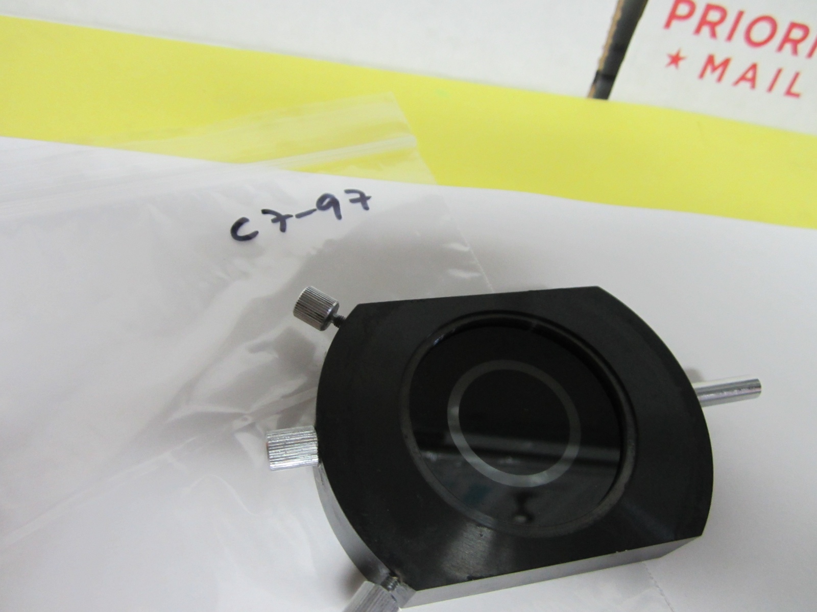 OPTICAL MICROSCOPE PART PHASE SLIDE 25X OPTICS BIN#C7-97