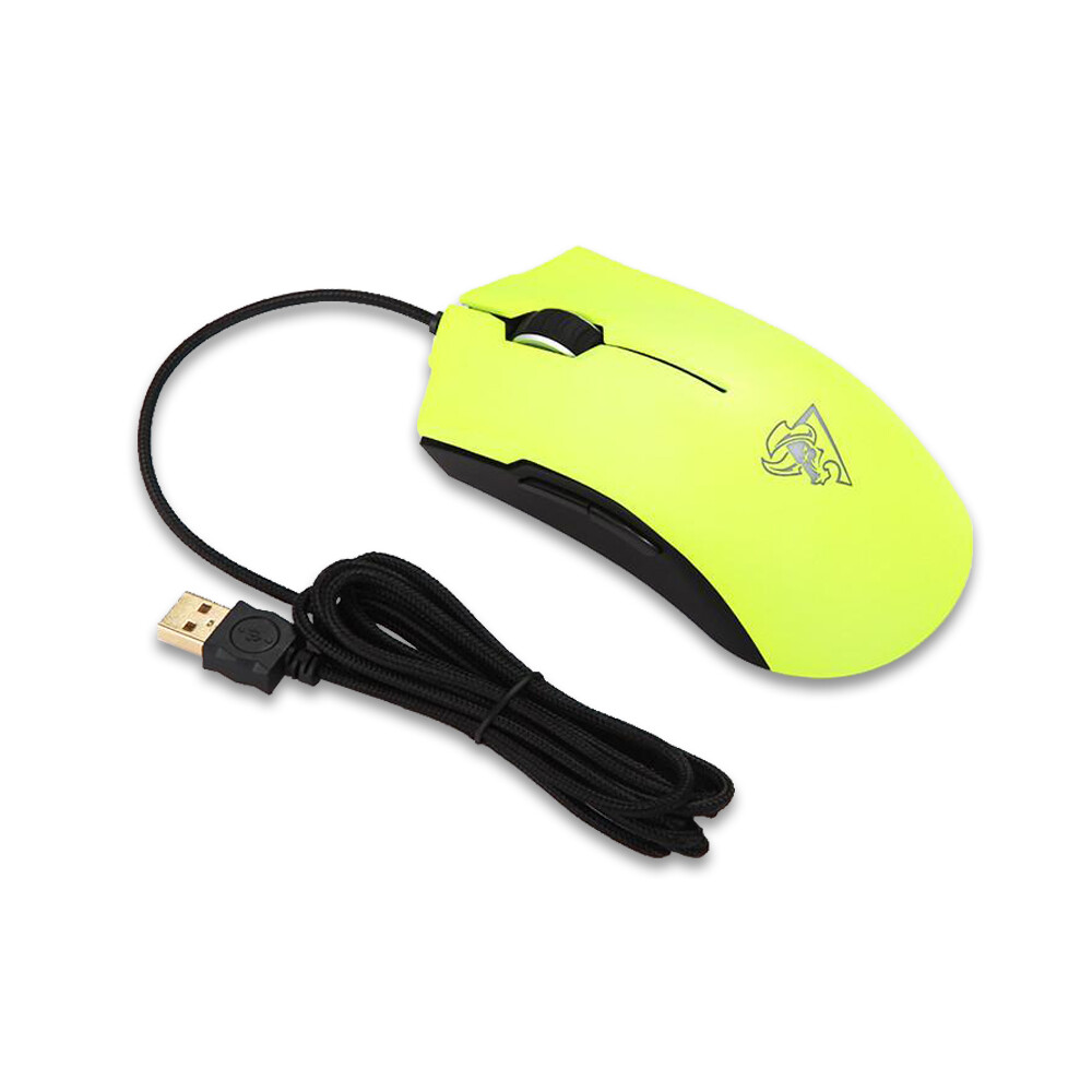 RANTOPAD FF Series 5 Buttons Wired Ergonomic LED Backlit Gaming Mouse - Yellow