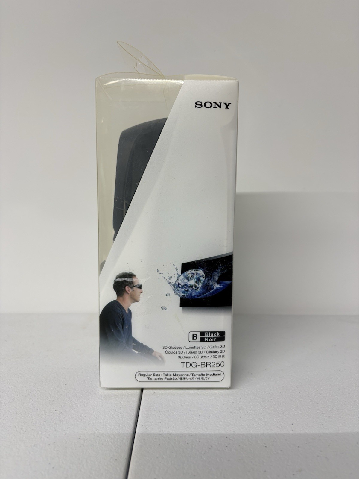 Sony TDG-BR250 3D Glasses Black Regular Size USB Charging Cable 2011
