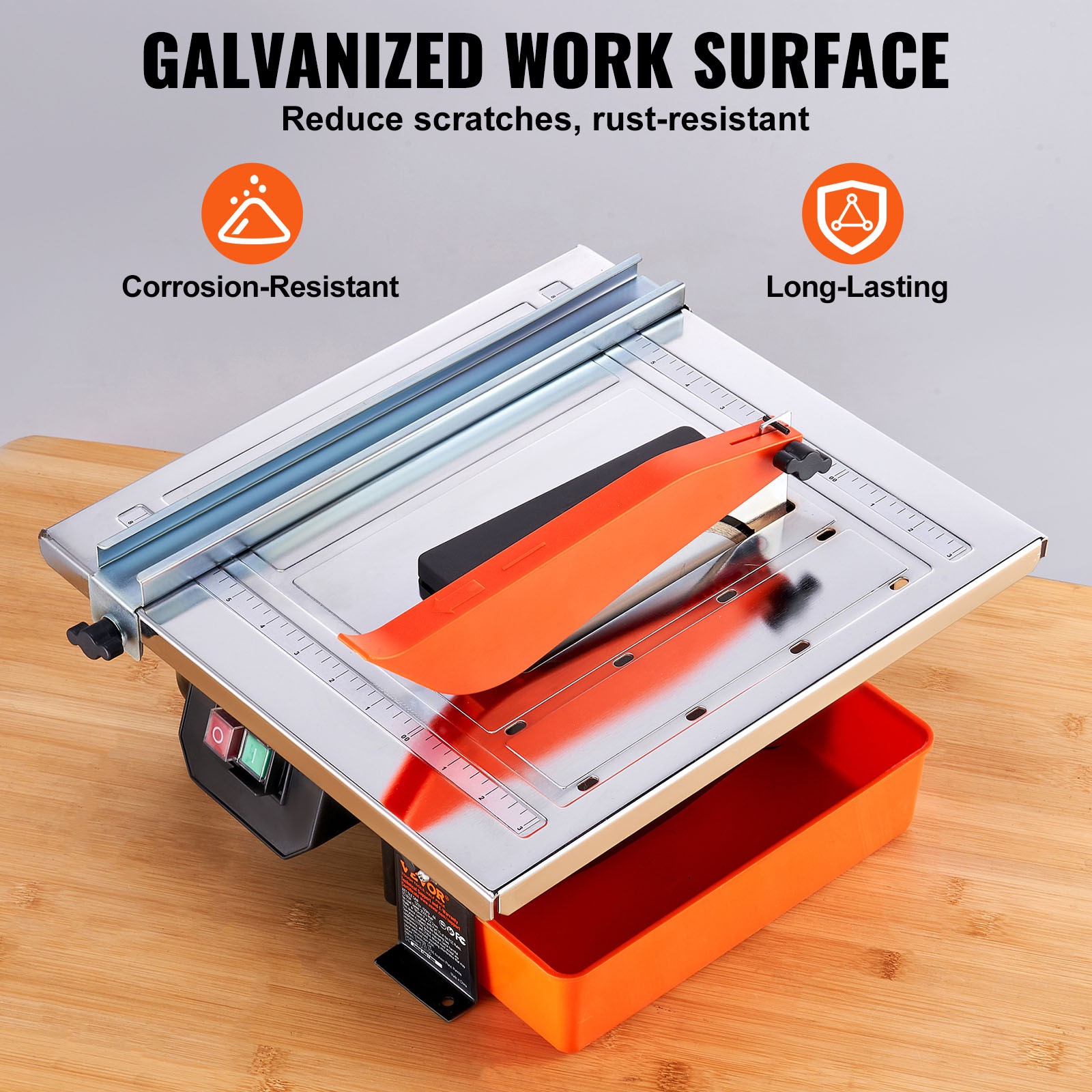 VEVOR Wet Tile Saw Tile Cutter 7-inch 65Mn Steel Blade 3500 RPM Induction Motor