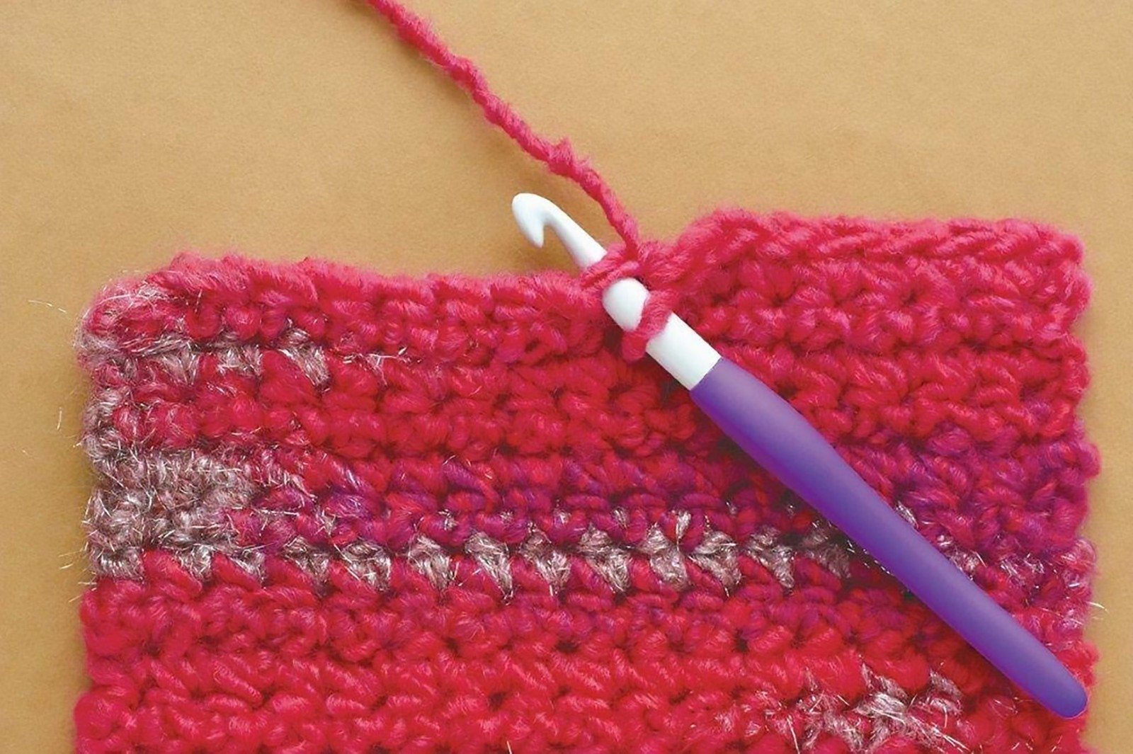 Crochet Hook 4.0mm Size G, Purple, Knitting Needle, Soft Grip