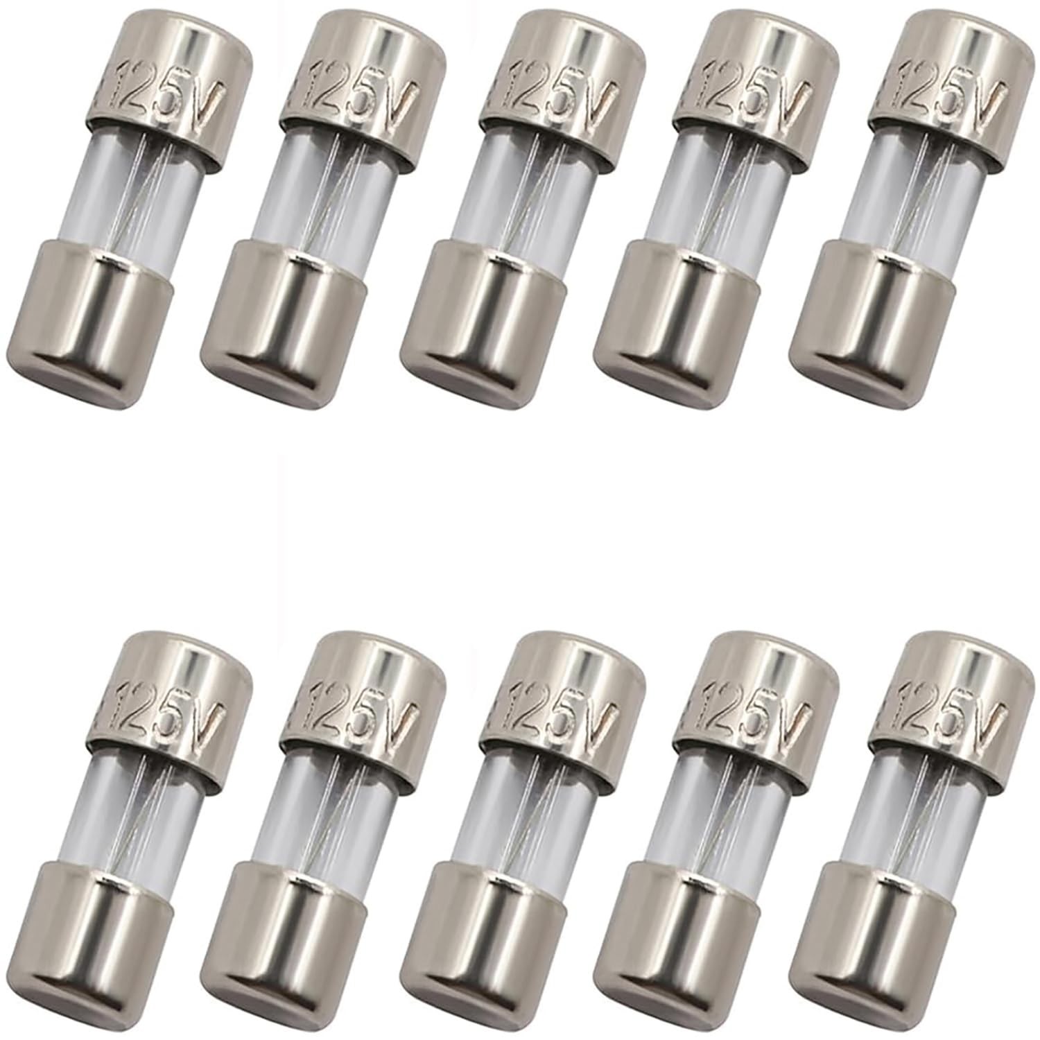 SIXQJZML 10 Pack F2.5AL Fast-Blow Mini Fuse 2.5A 2.5amp 125V Glass Fuses 0.14 x