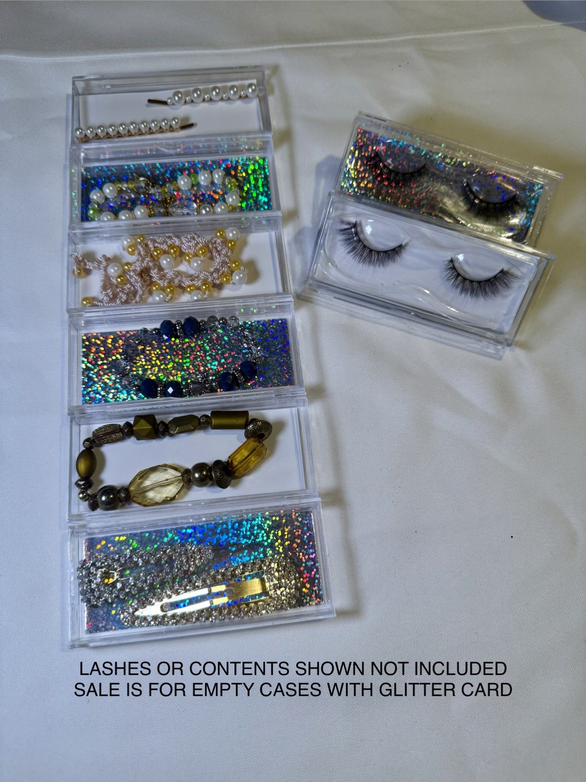 30 pack NEW Multipurpose Small Flat Plastic Cases for Jewelry, Crafts, Lashes