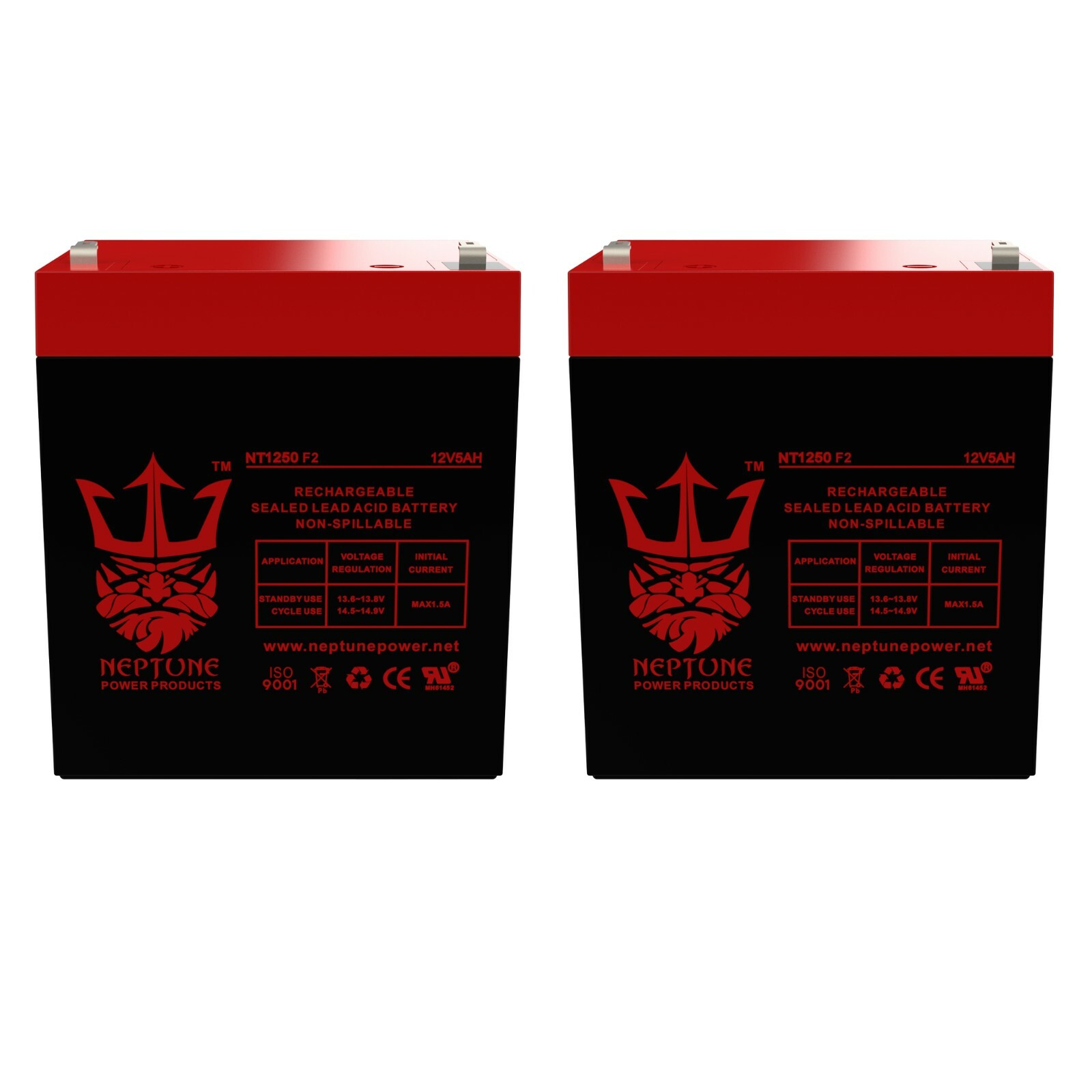 Neptune Power Products NT1250 F2 SLA Battery Replacement For CSB GP1245 - 2Pack